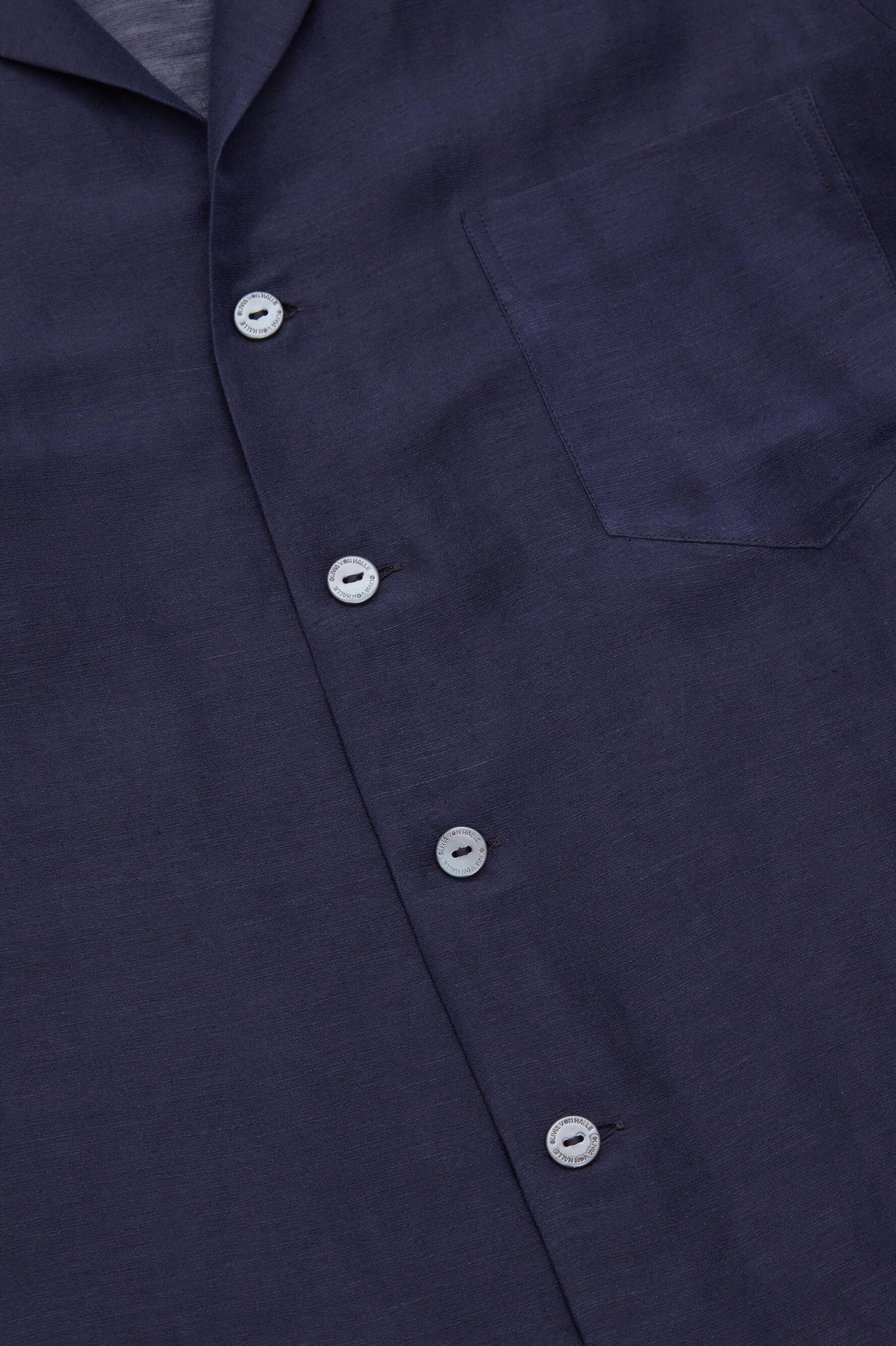 Casablanca Navy Pyjamas in Linen-Silk