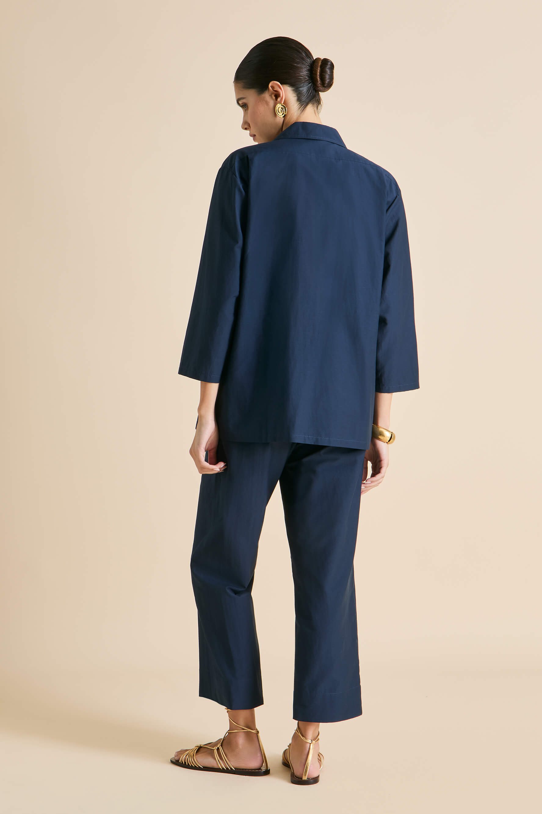 casablanca navy pyjamas in cotton-silk 