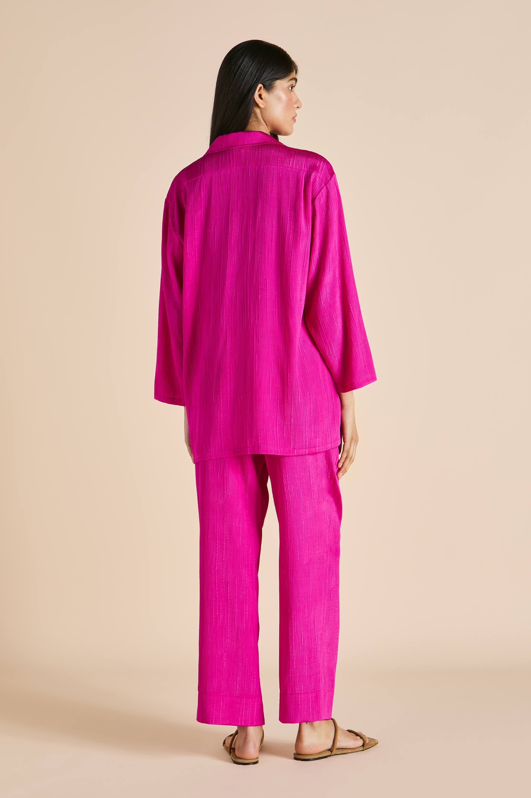 Casablanca Paloma Pink Pyjamas in Silk Satin