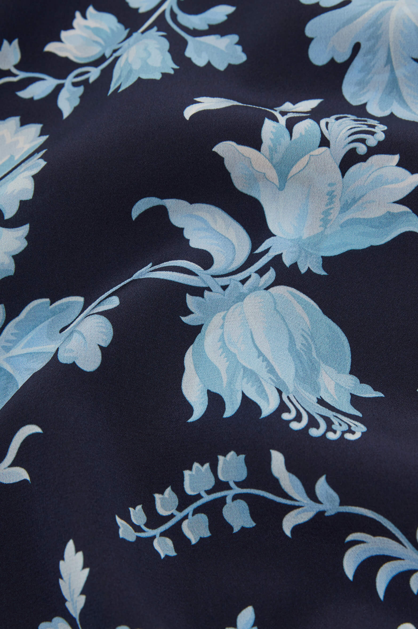 Celeste Alcides Blue Floral Nightshirt in Silk Crêpe de Chine