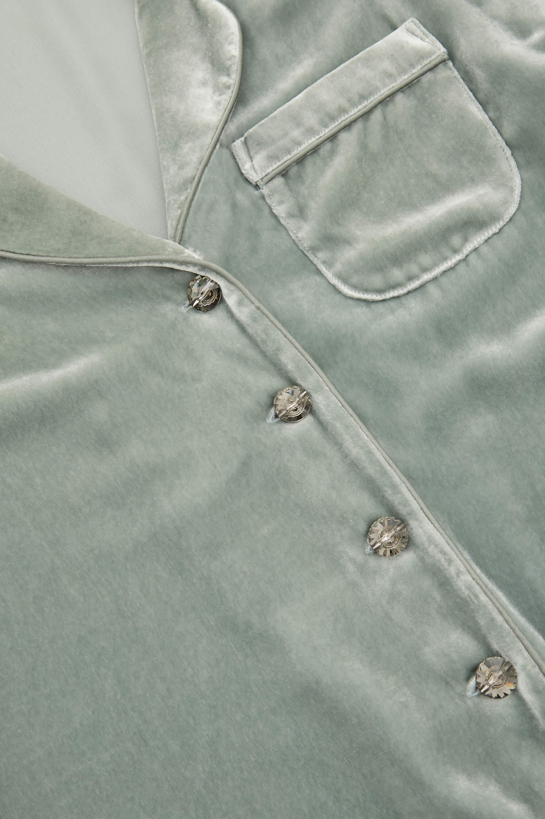 Coco Ash Green Pyjamas in Silk Velvet