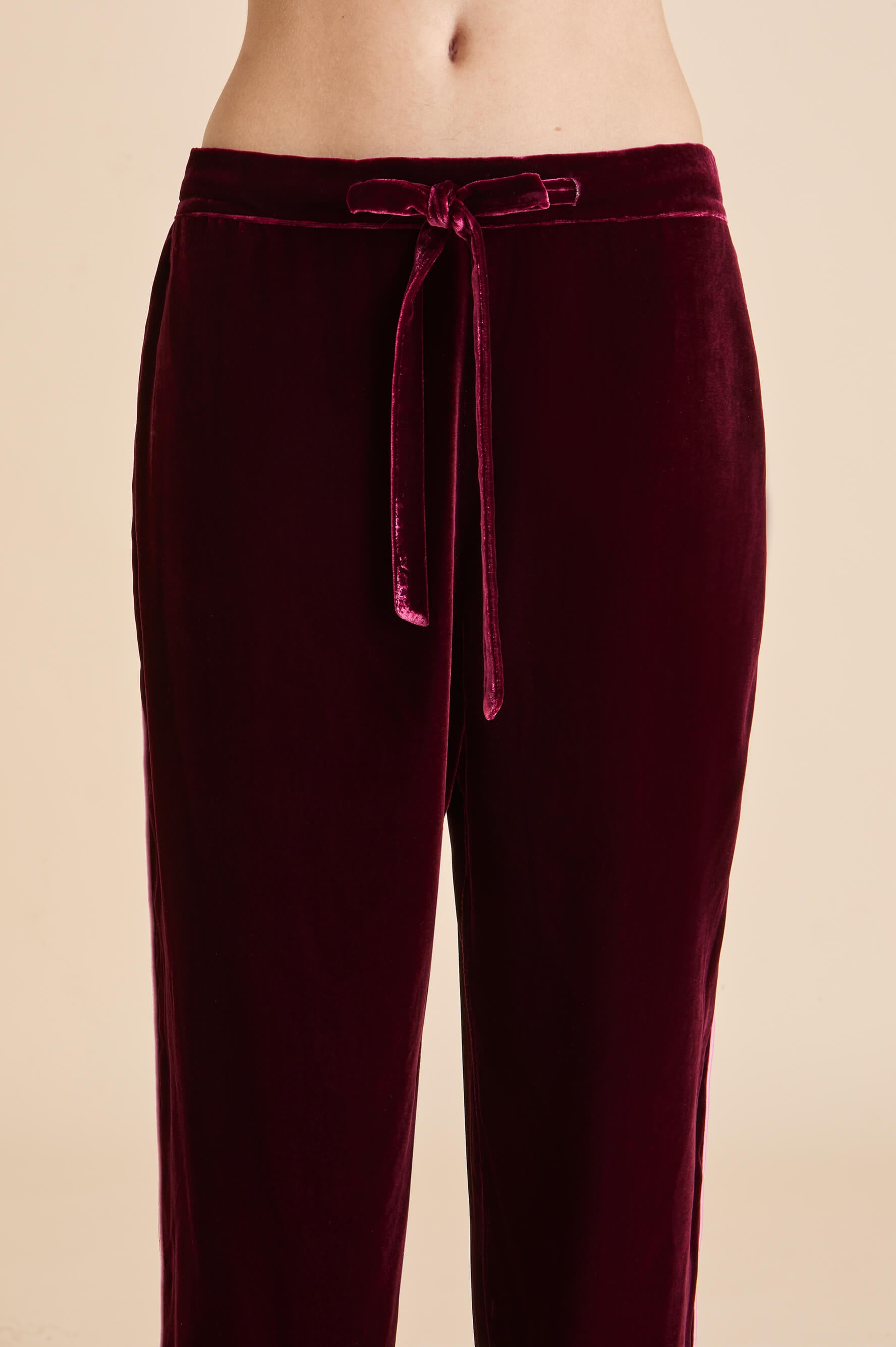 Coco Claret Red Pajamas in Silk Velvet