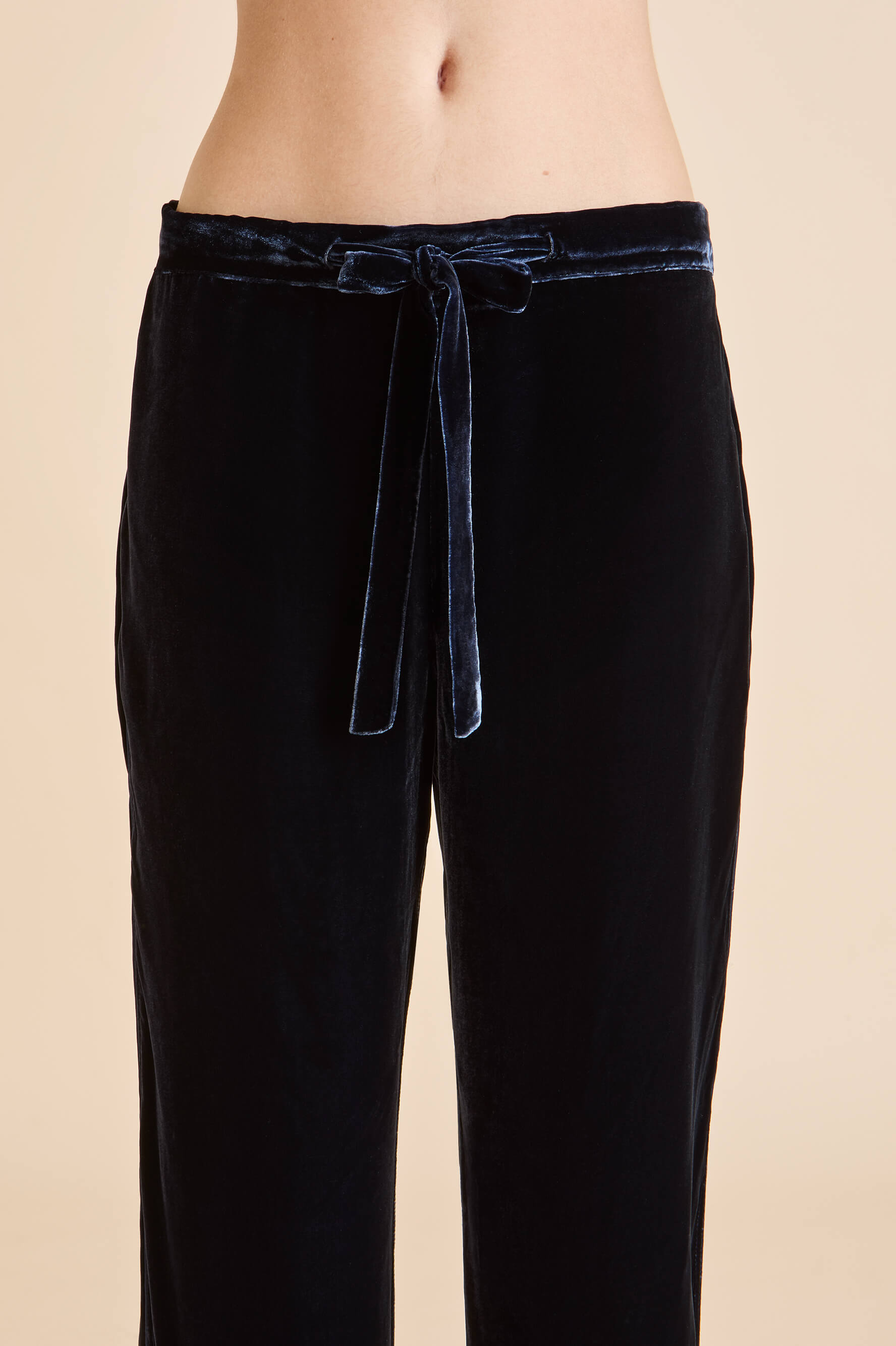 Coco Eclipse Navy Pajamas in Silk Velvet