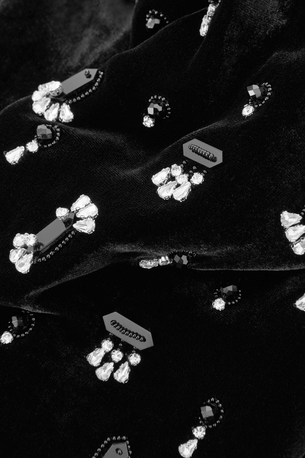 Coco Orlune Black Crystal Pyjamas in Velvet