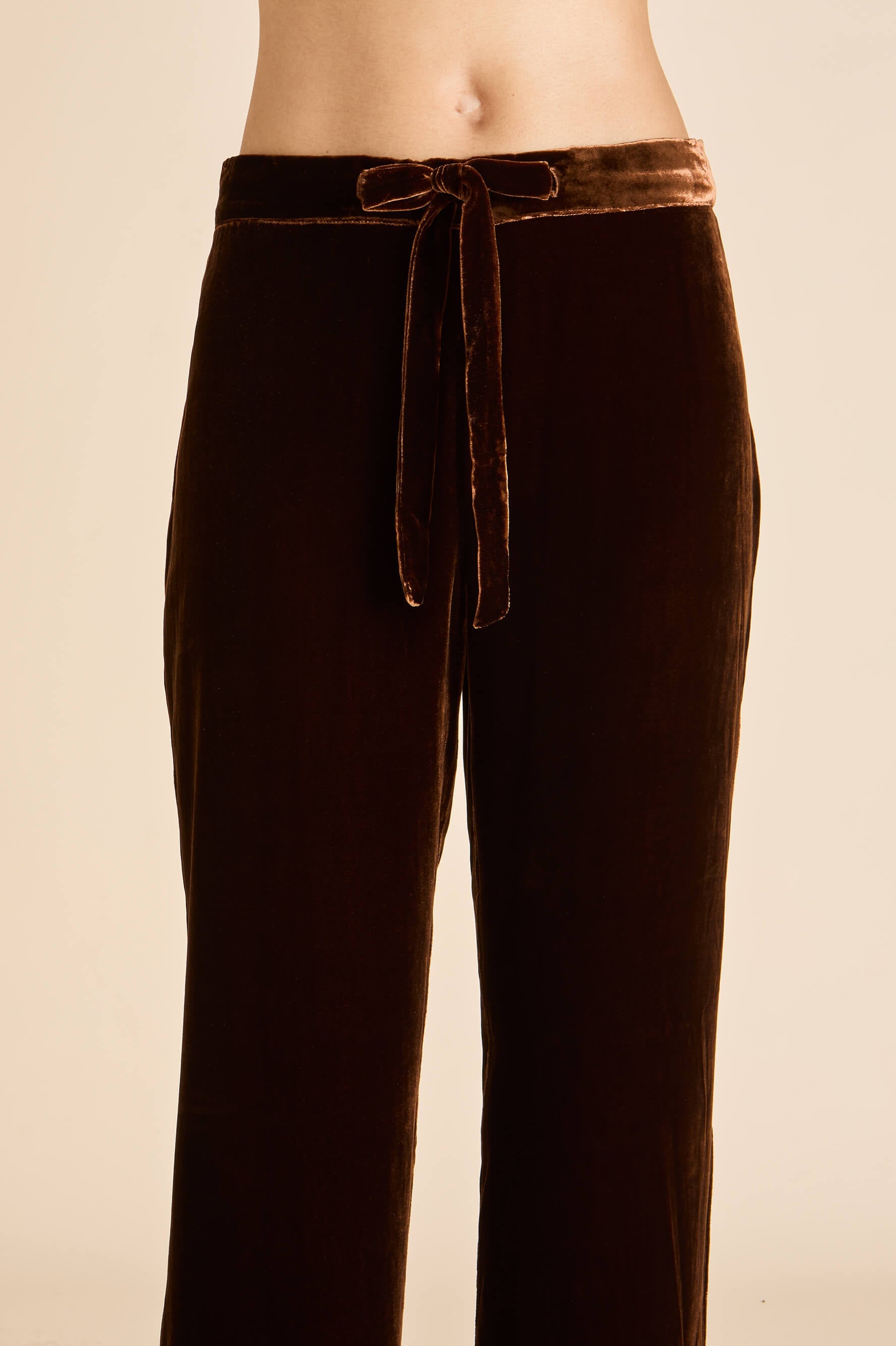 Coco Walnut Brown Pajamas in Silk Velvet