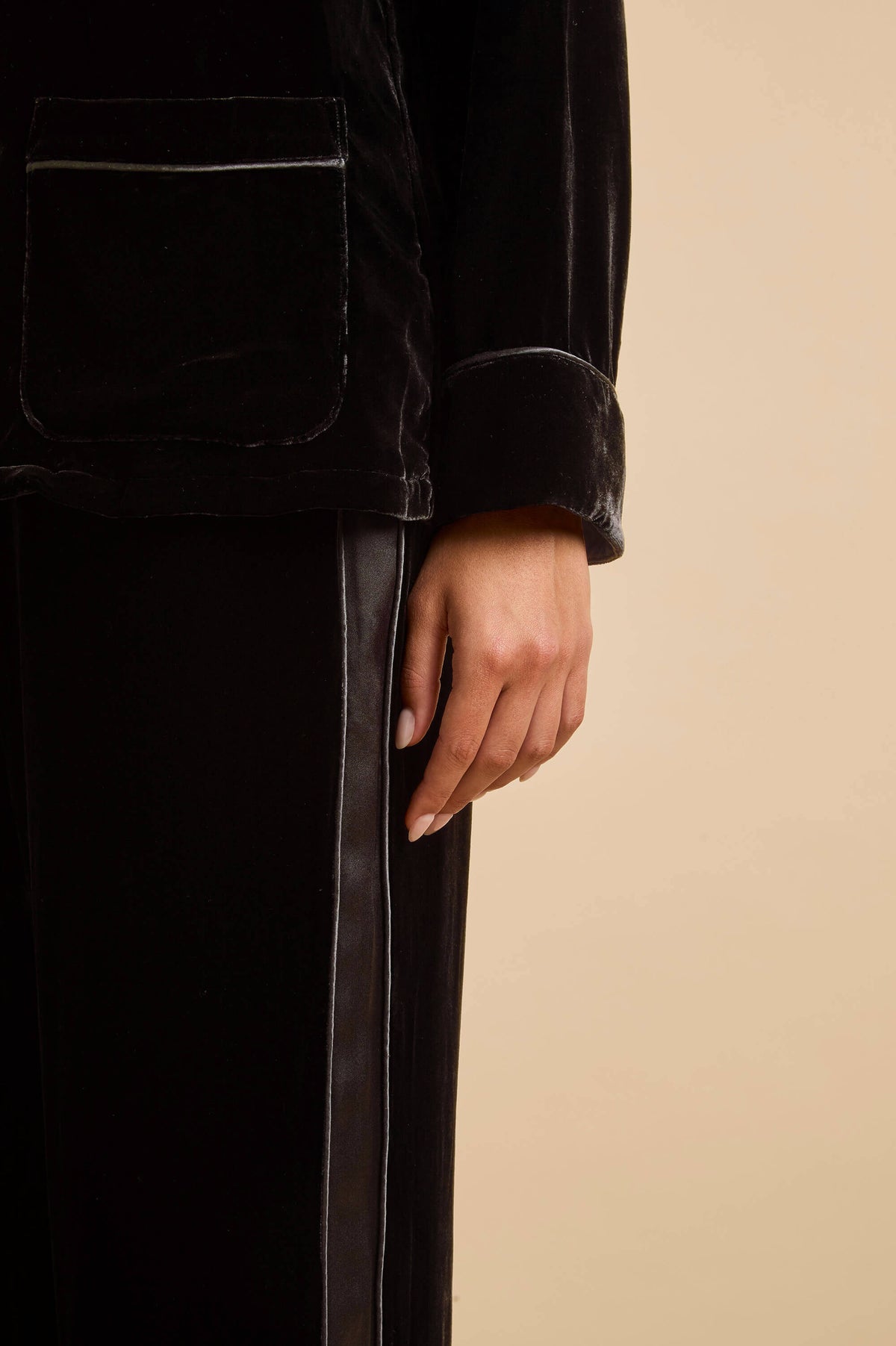 Constance Black Pyjamas in Velvet