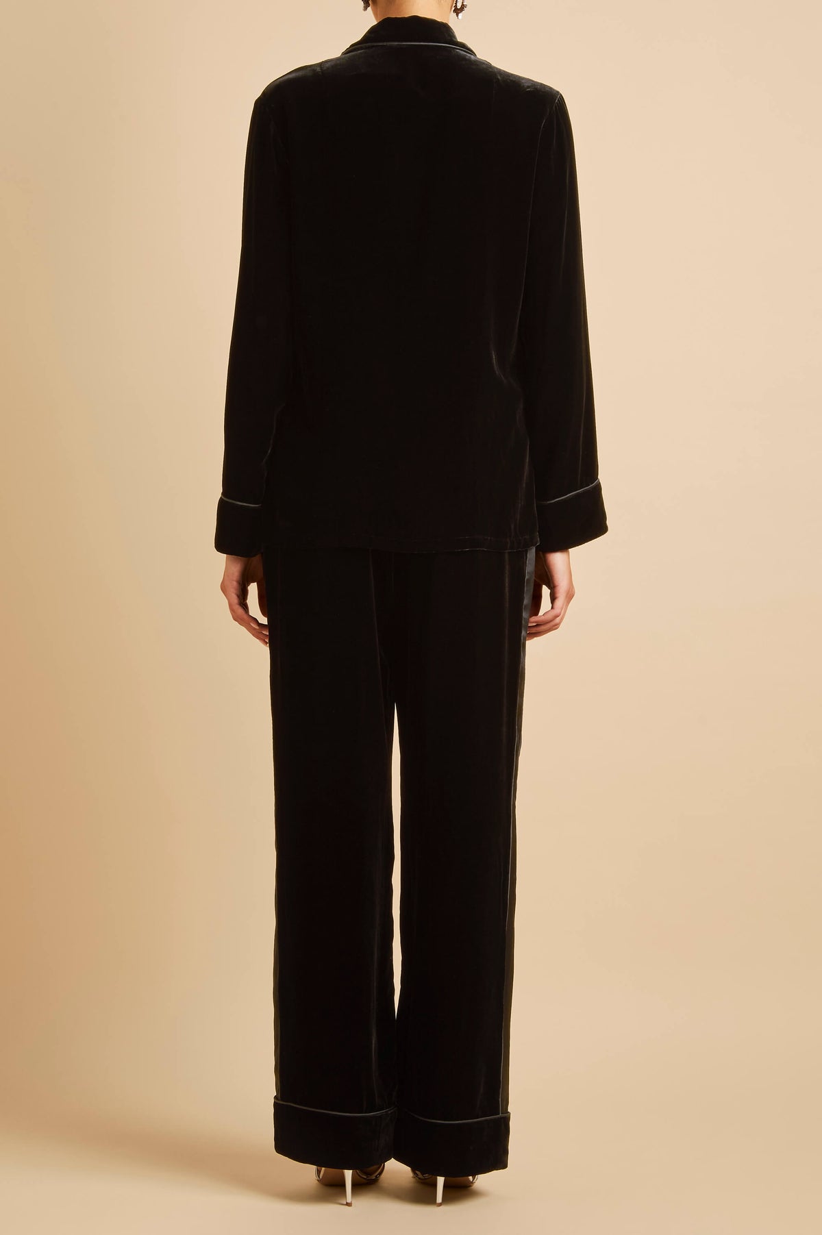 Constance Black Pyjamas in Velvet