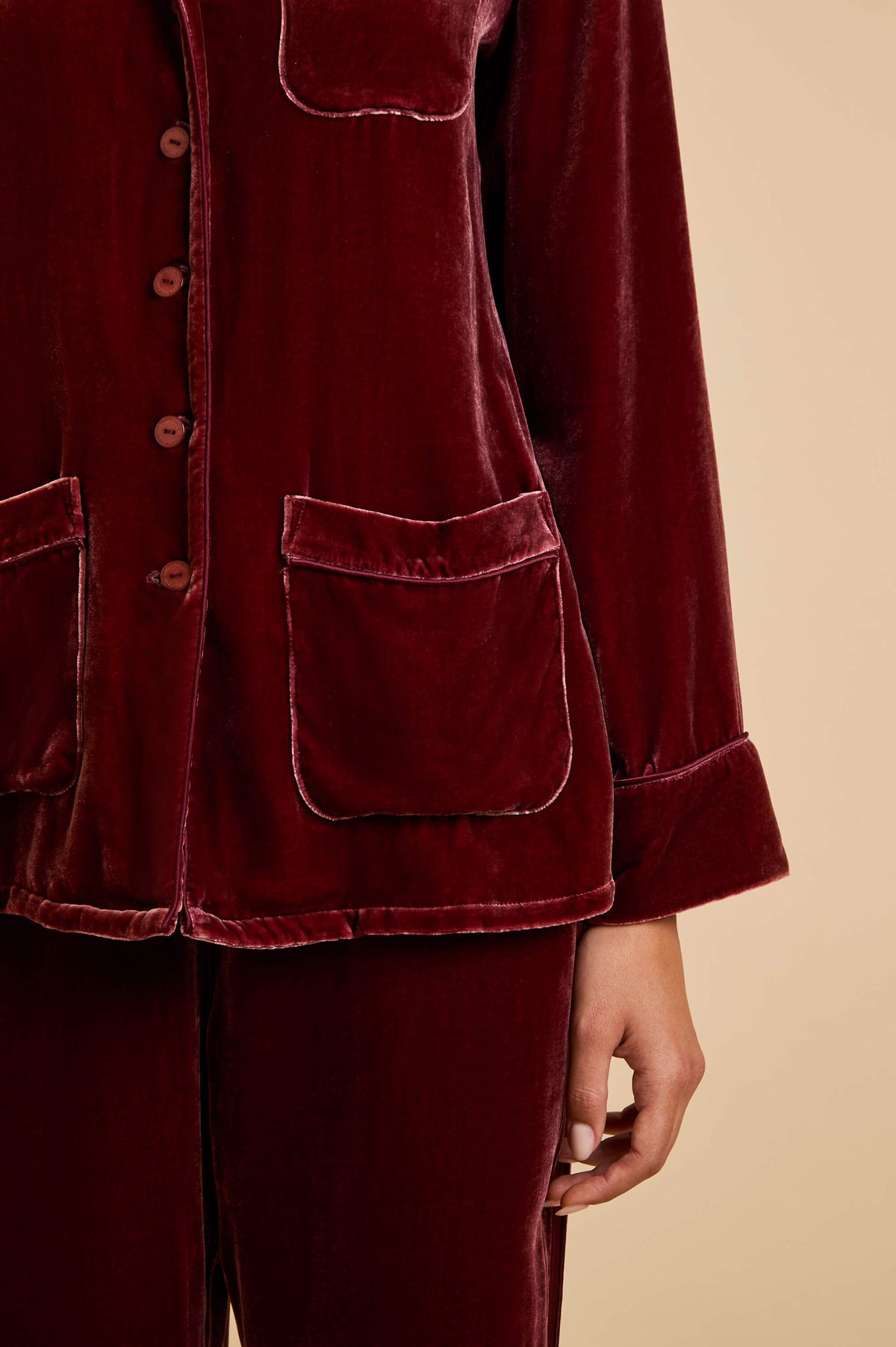 Constance Tawney Red Pyjamas in Velvet
