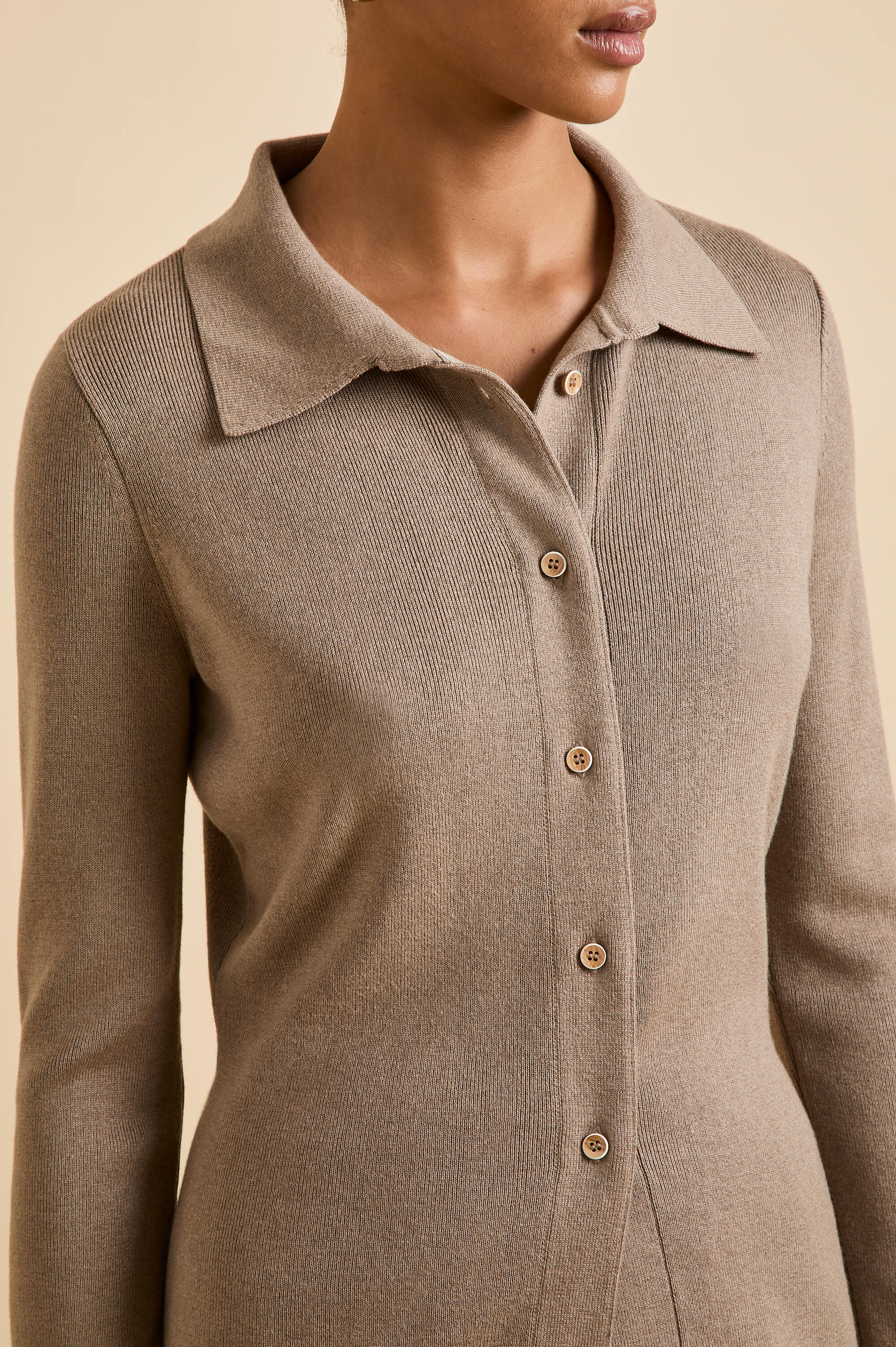 dree dallas beige knitwear in silk-cashmere 
