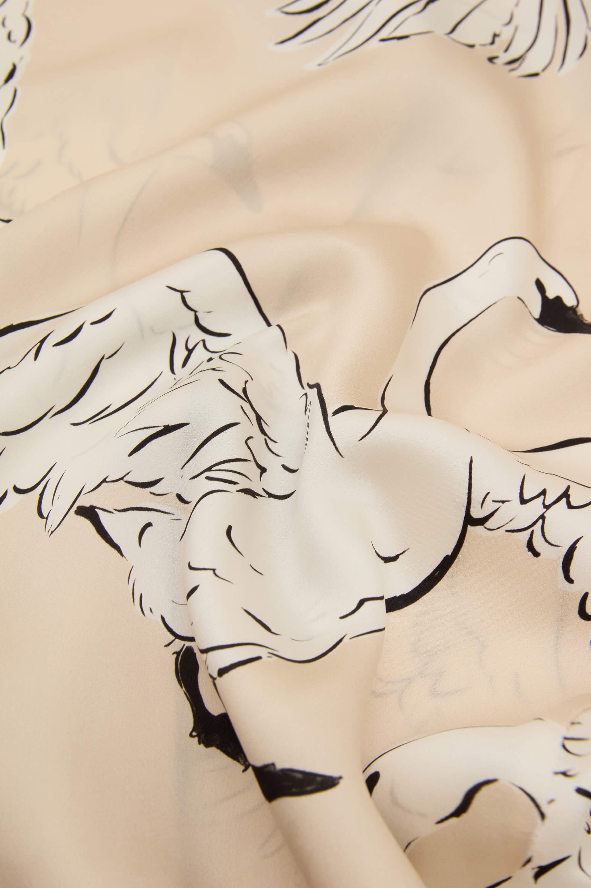 Dunaway Blanca Cream Swan Scarf in Silk Twill