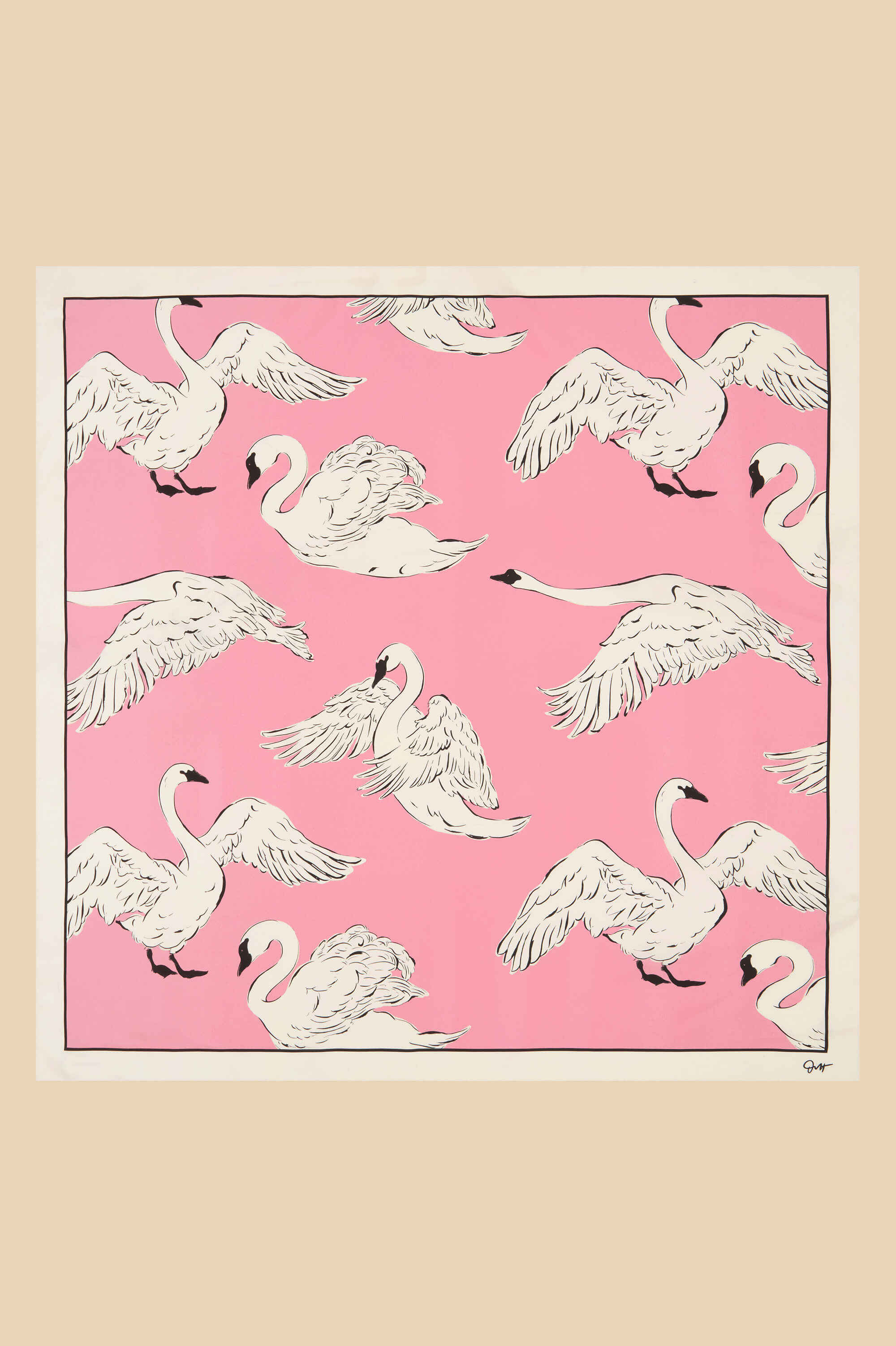 Dunaway Selene Pink Swan Scarf in Silk Twill