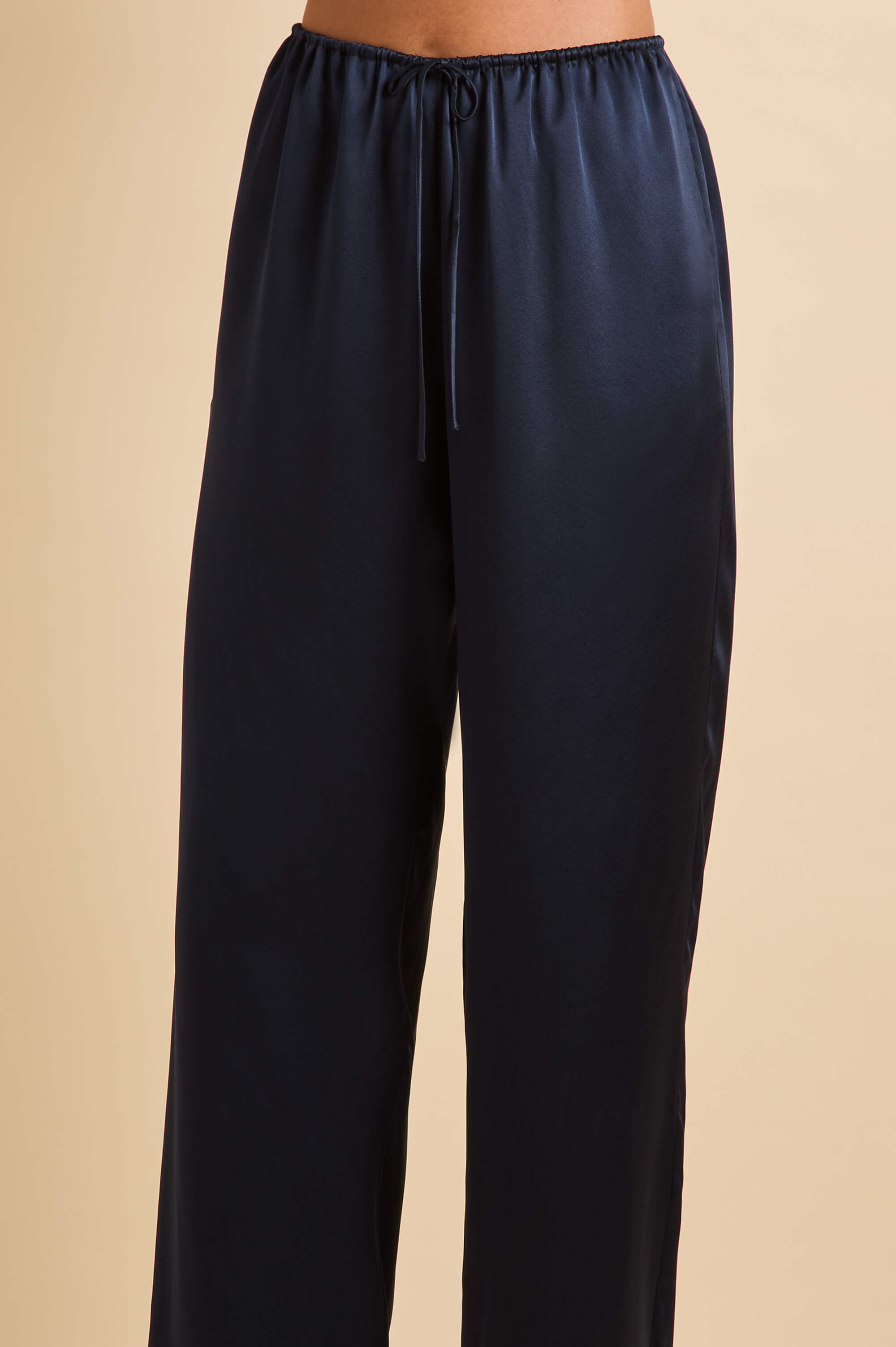 Elvira Navy Camisole Set in Silk Satin