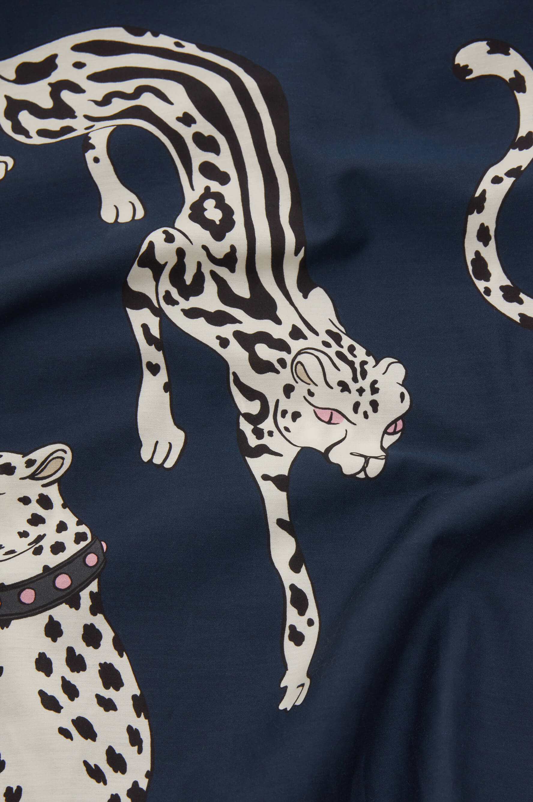 Emeli Ziegfeld Blue Leopard Pajamas in Cotton-Silk