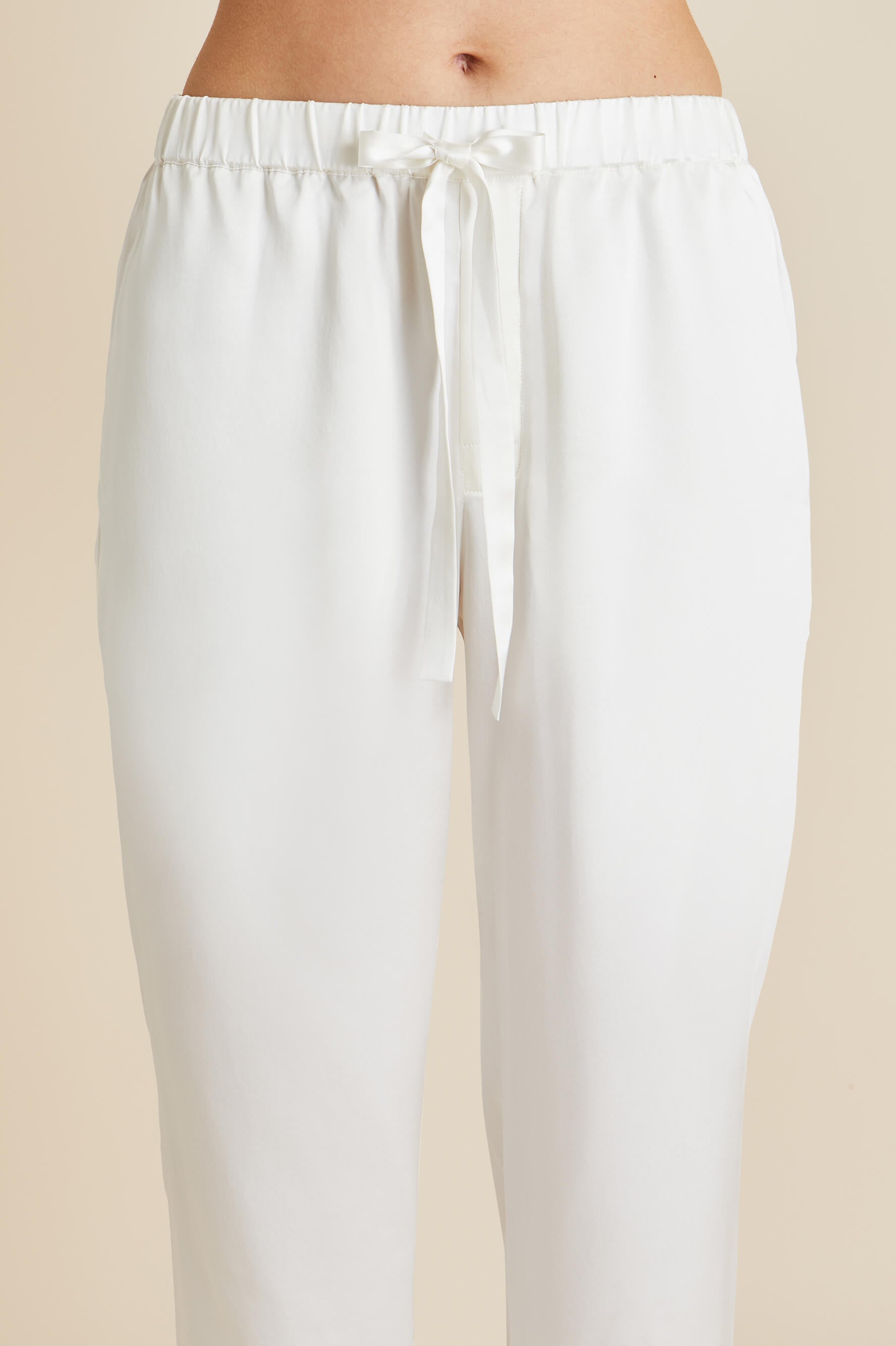 Fifi Ivory Pearl Pajamas in Silk Satin