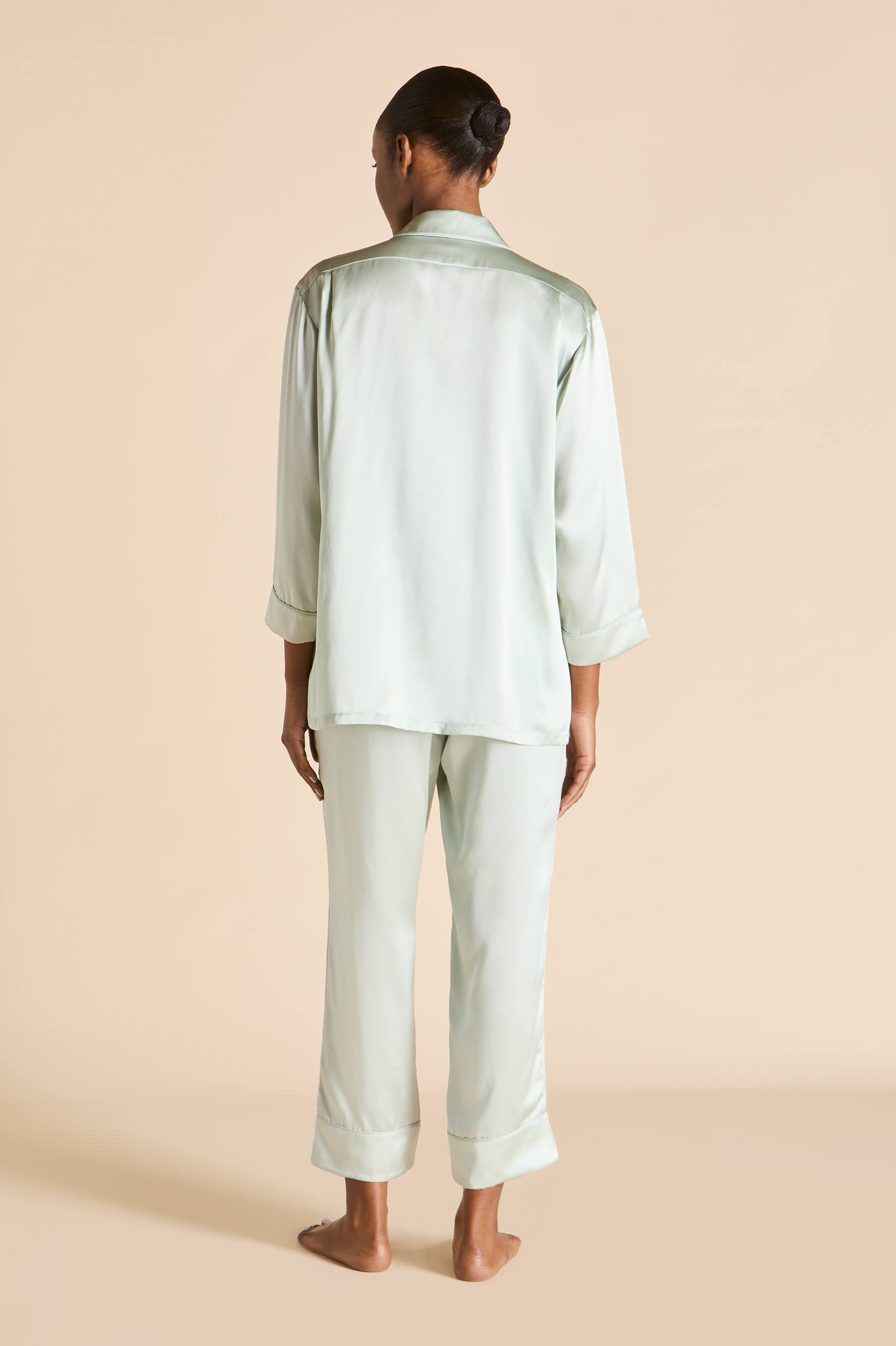 Fifi Paper Blue Pajamas in Silk Satin