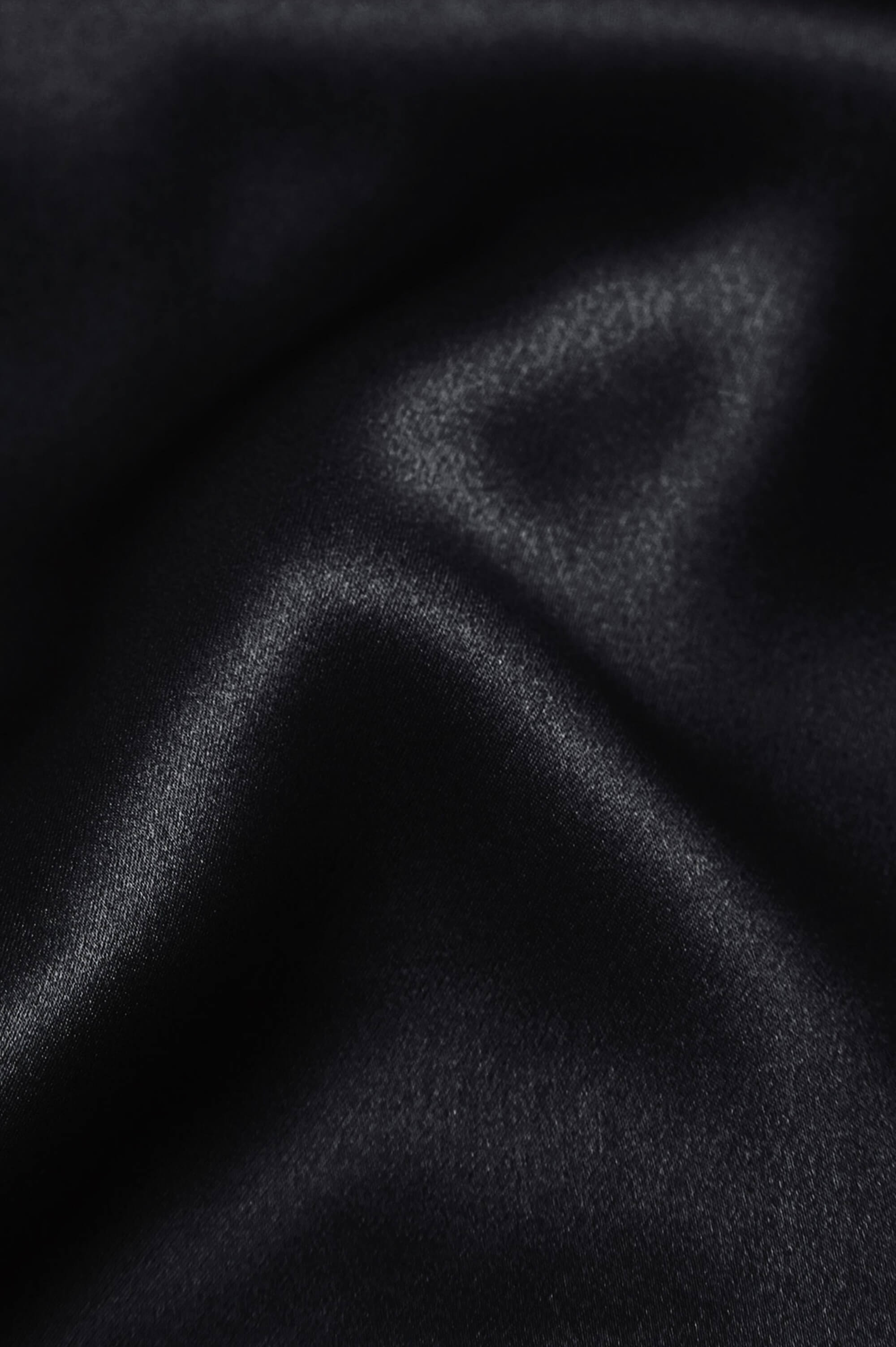 Gala Jet Black Slip Dress in Silk Satin