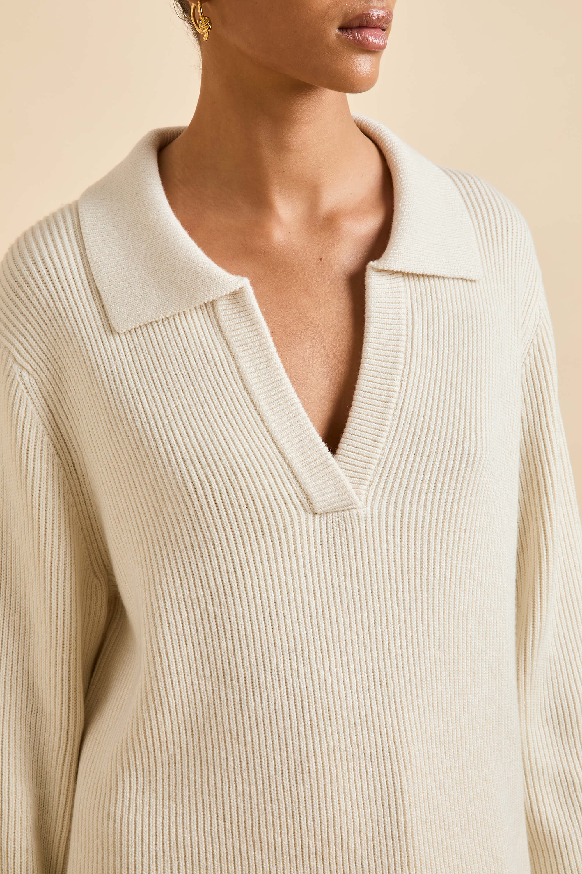Hutton Alaska Ivory Knitwear in Silk-Cashmere