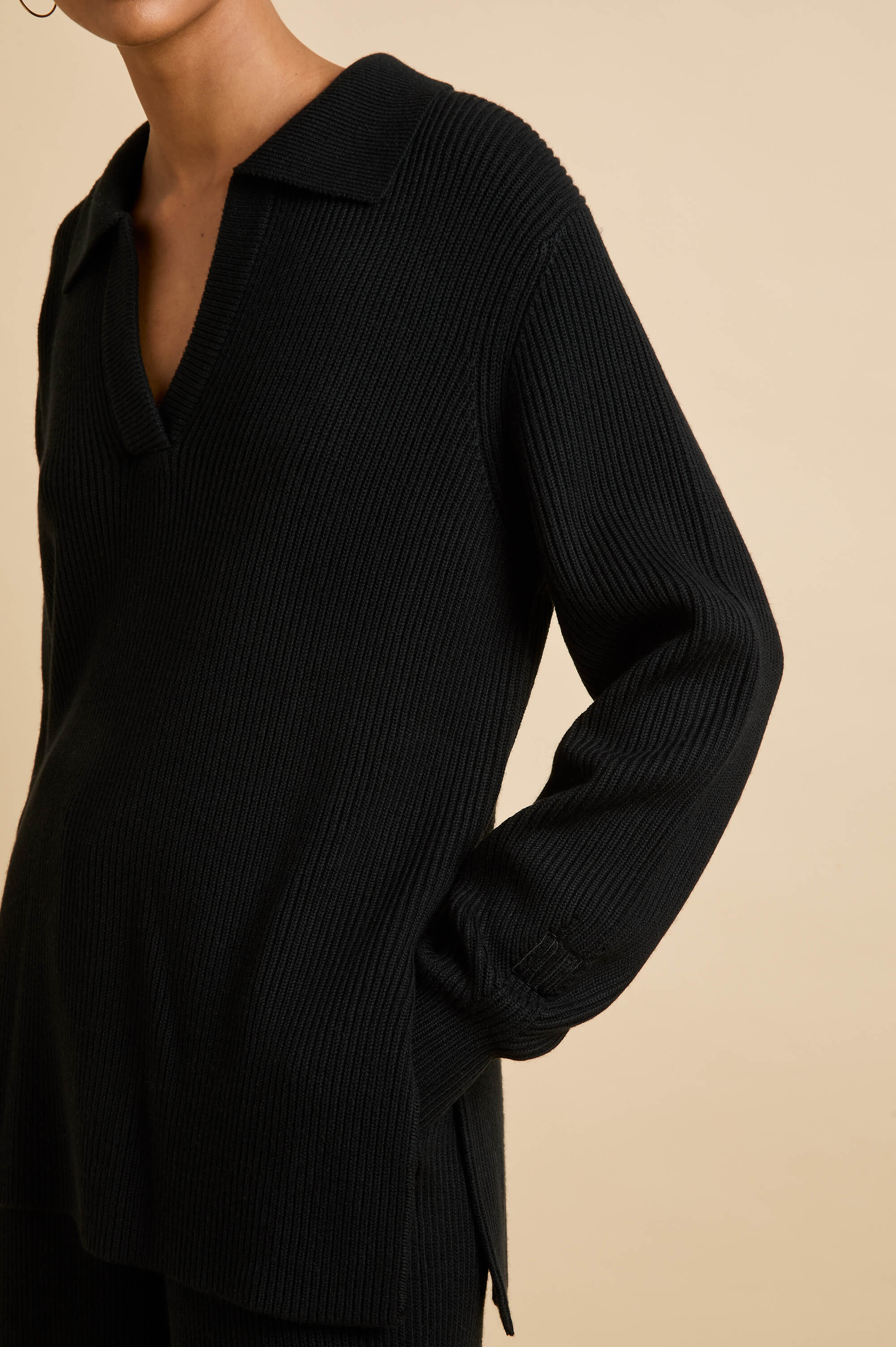 hutton berlin black knitwear in silk-cashmere 