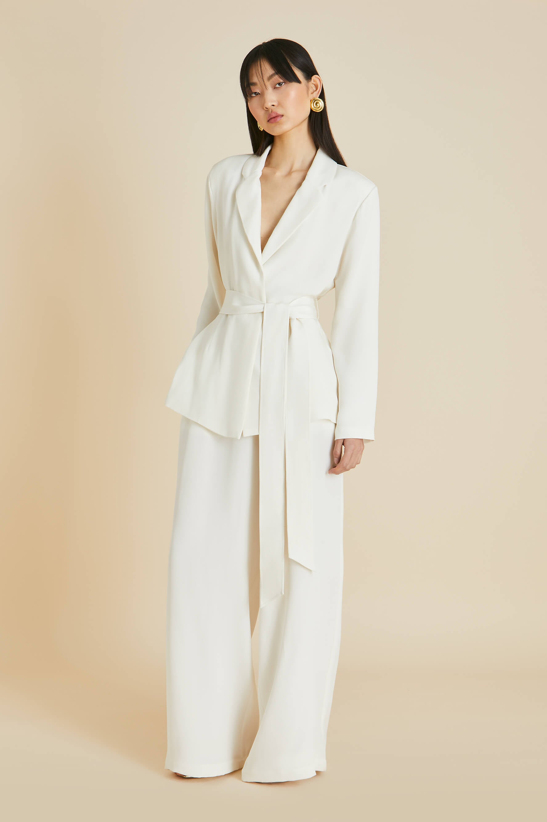 Jagger Ivory Pyjamas in Marocain