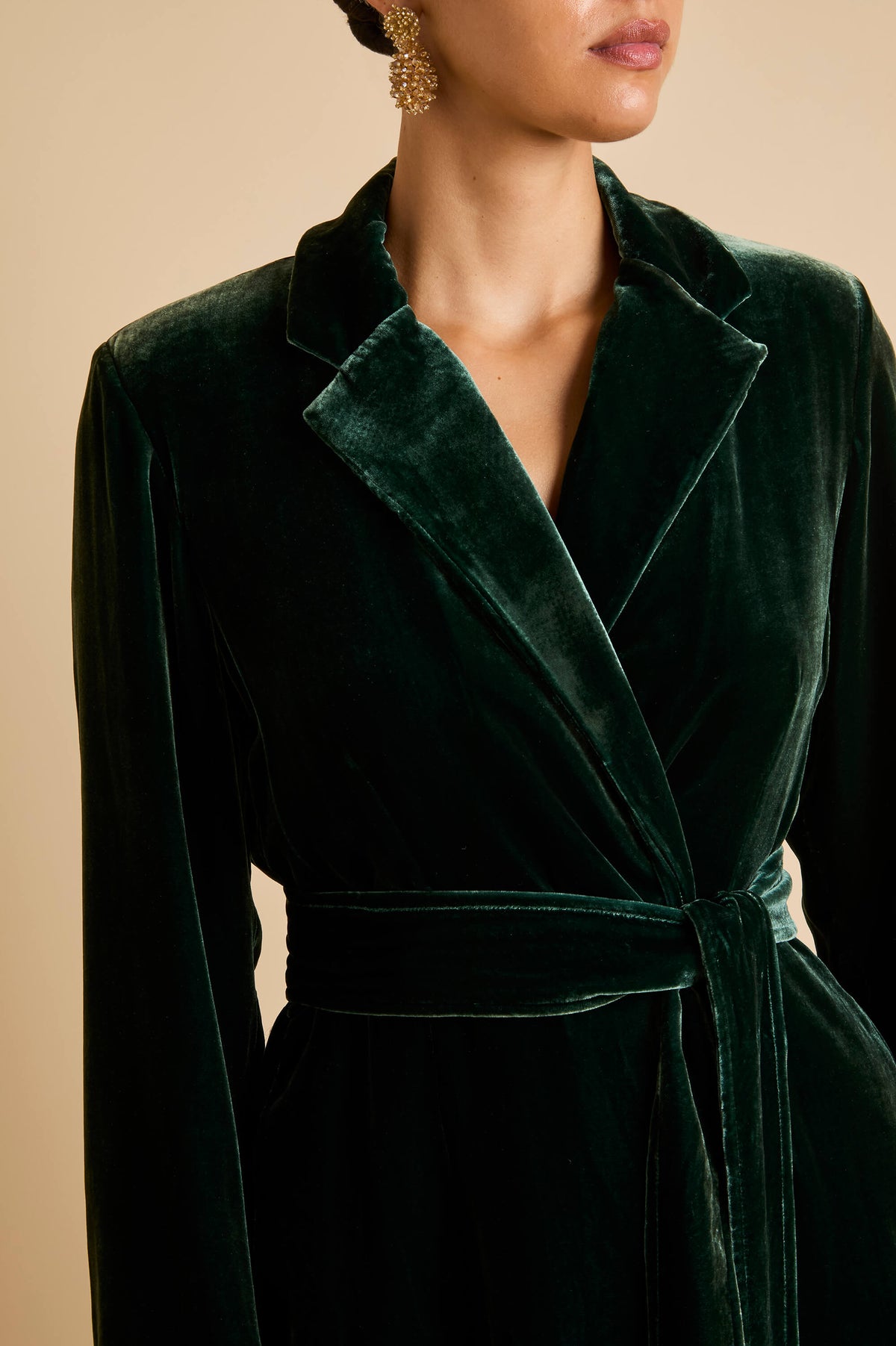 jagger laurel green pyjamas in silk velvet 