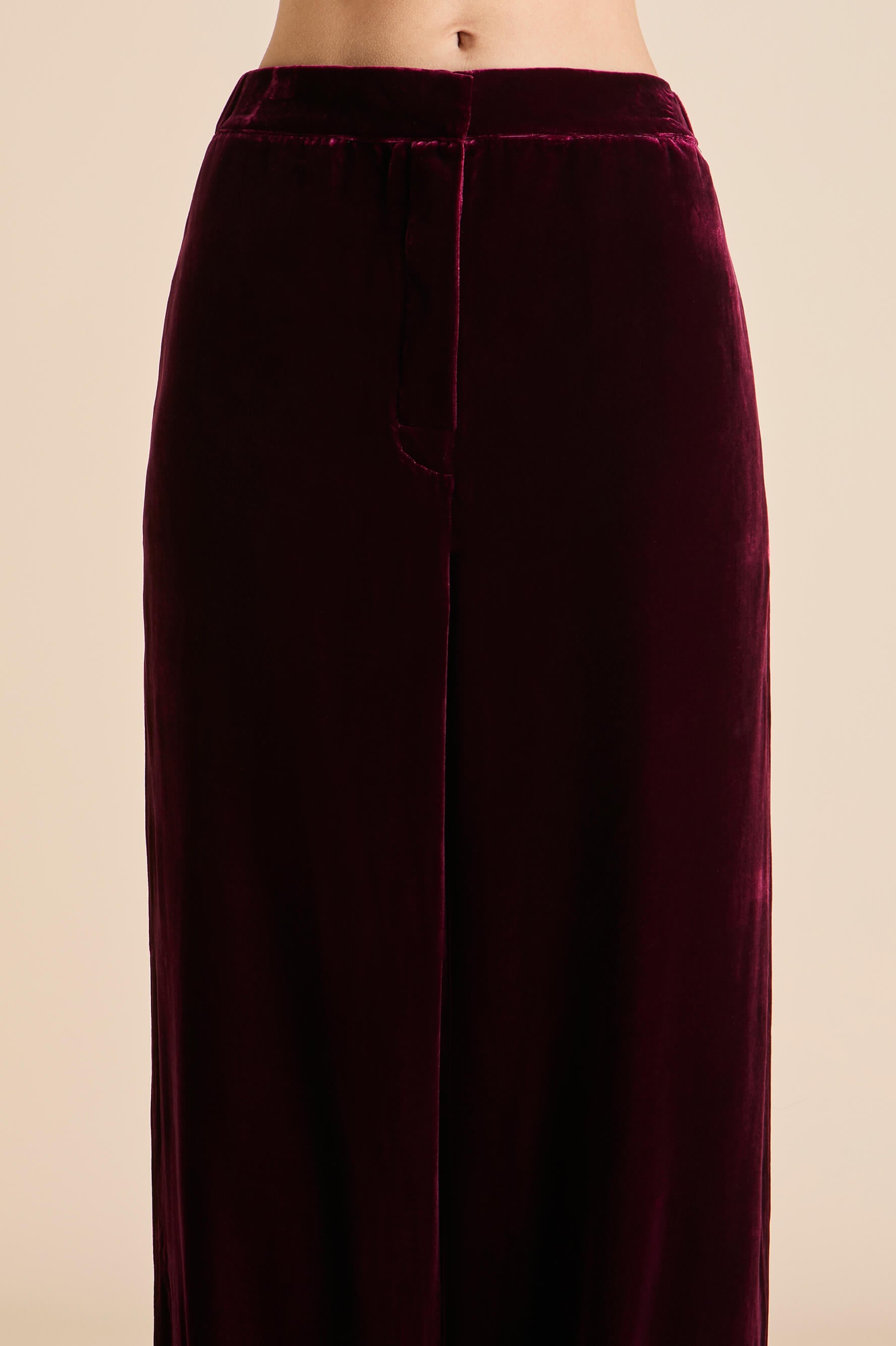 Jagger Burgundy Pyjamas in Silk Velvet