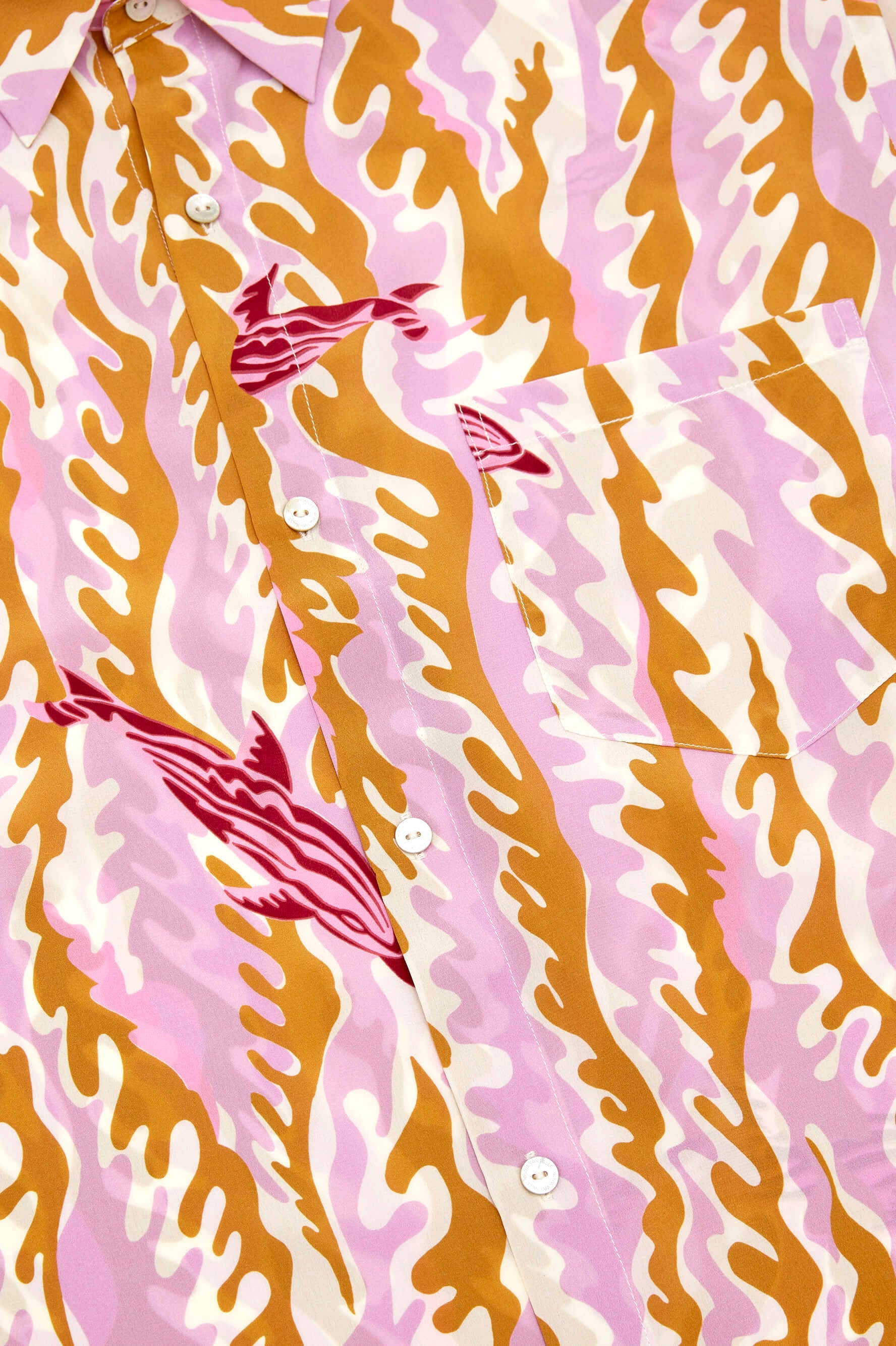 Kick Mira Pink Wave Pajamas in Silk Crêpe de Chine