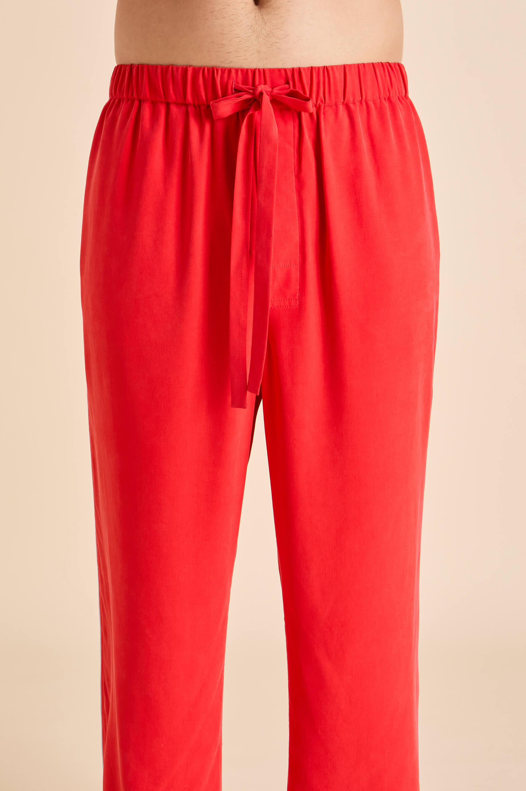 Laurent Crimson Red Pyjamas in Sandwashed Silk