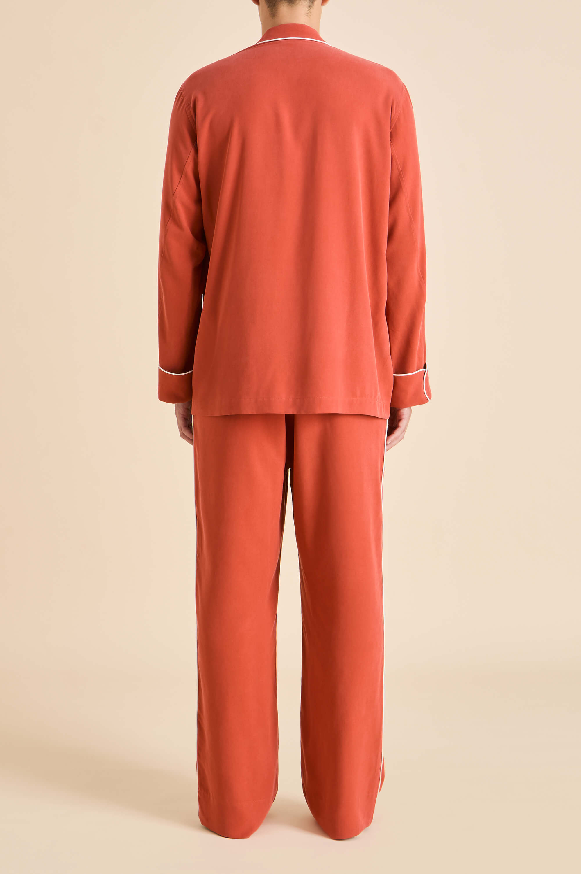 Laurent Rust Pajamas in Sandwashed Silk