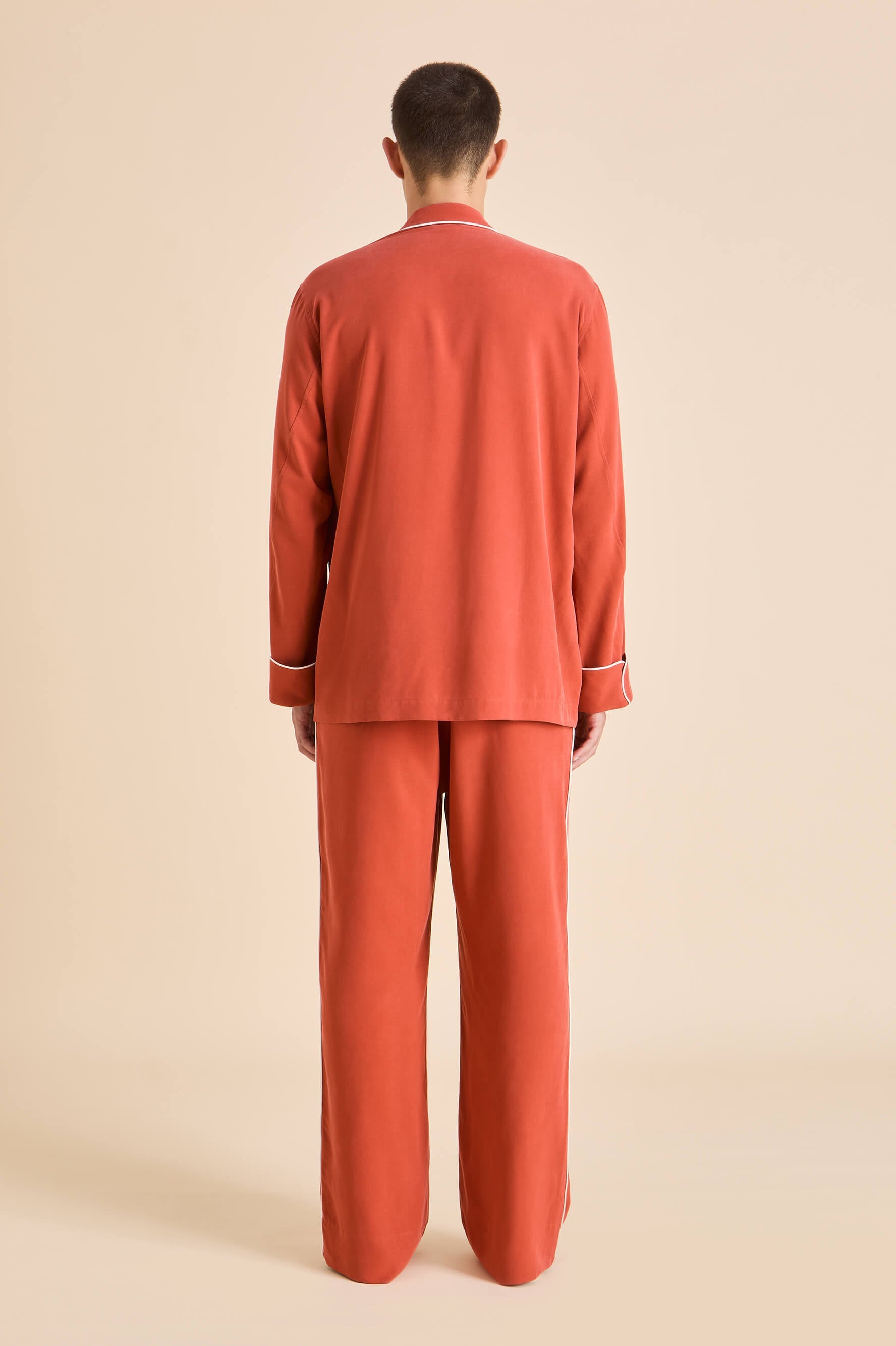 Laurent Rust Pyjamas in Sandwashed Silk