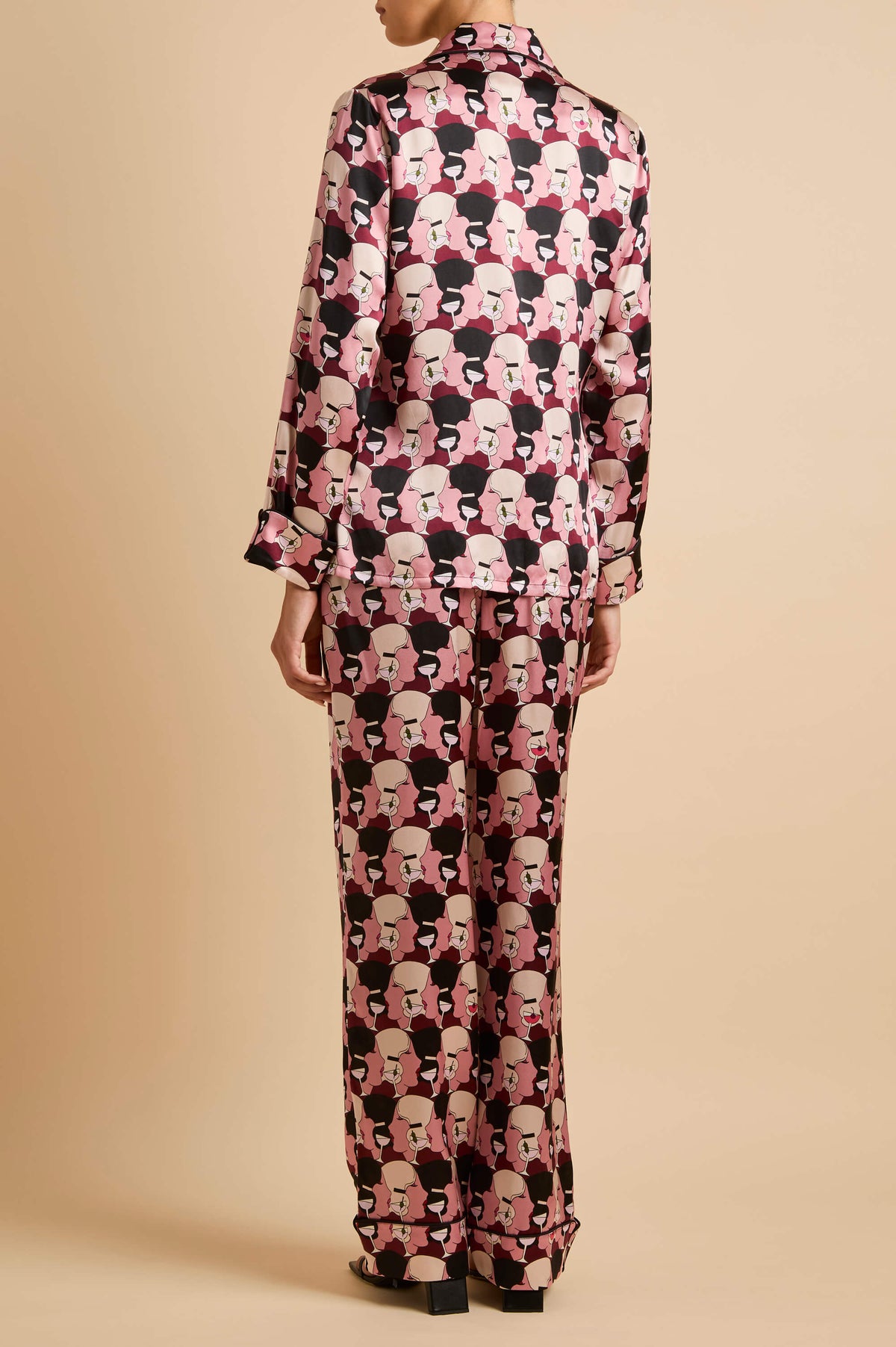 Lila Aurelle Pink Martini Pyjamas in Silk Satin