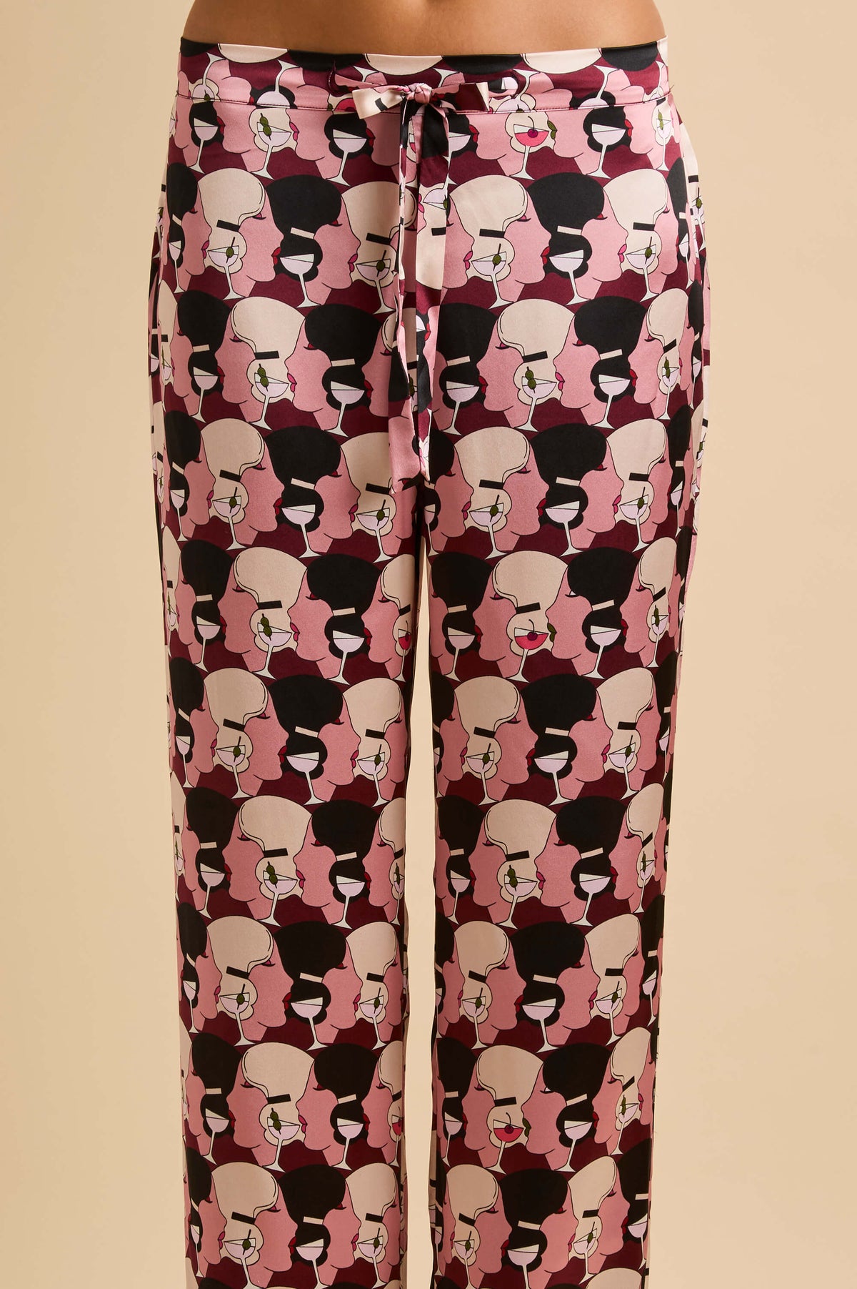 Lila Aurelle Pink Martini Pyjamas in Silk Satin