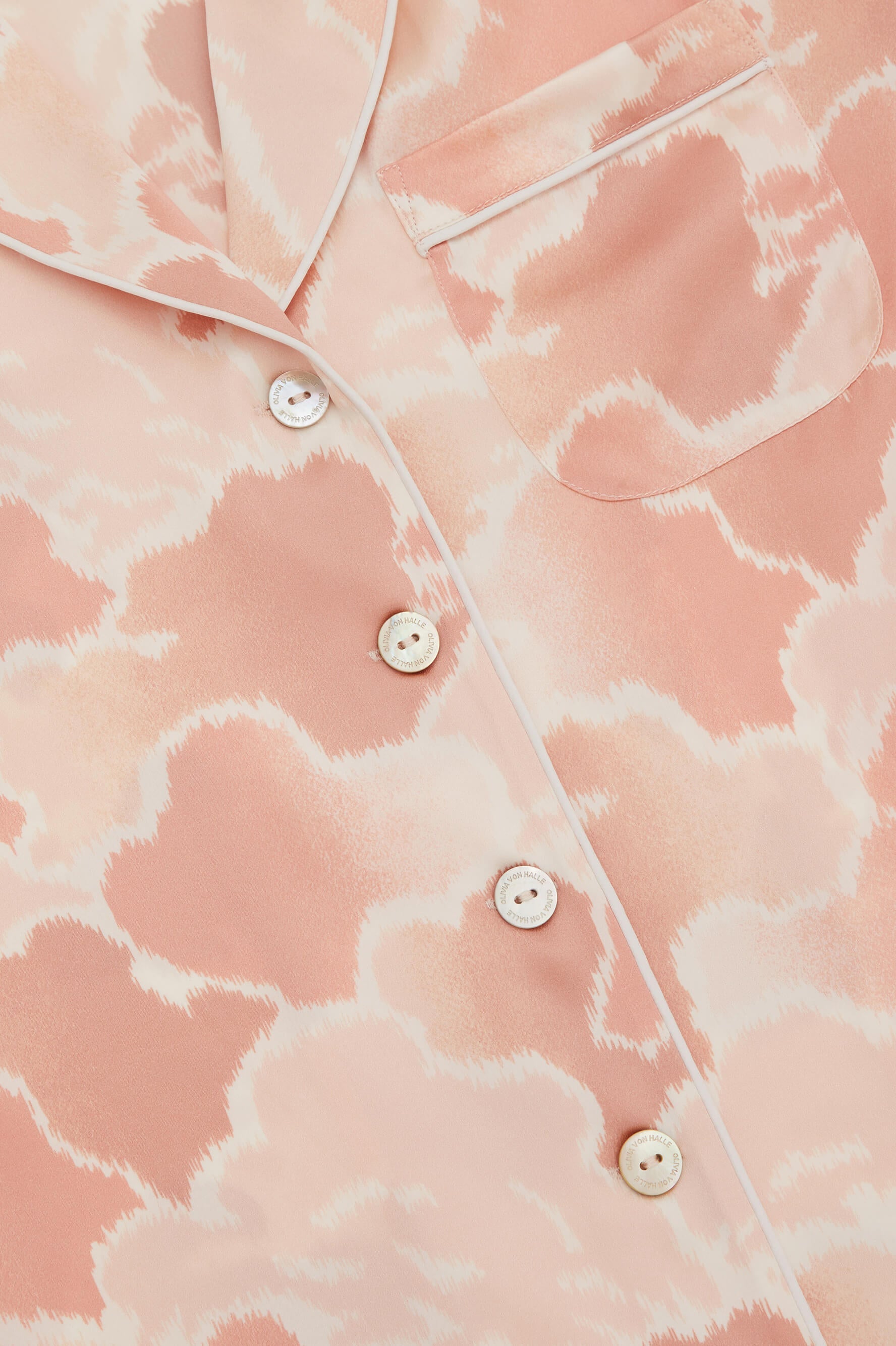 Lila Icarus Peach Cloud Pyjamas in Silk Satin