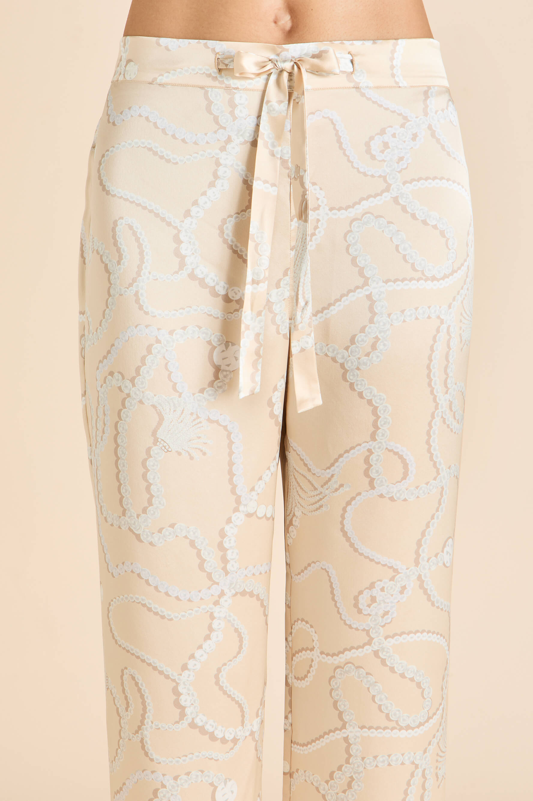 Lila Pearl Pink Jewel Pyjamas in Silk Satin