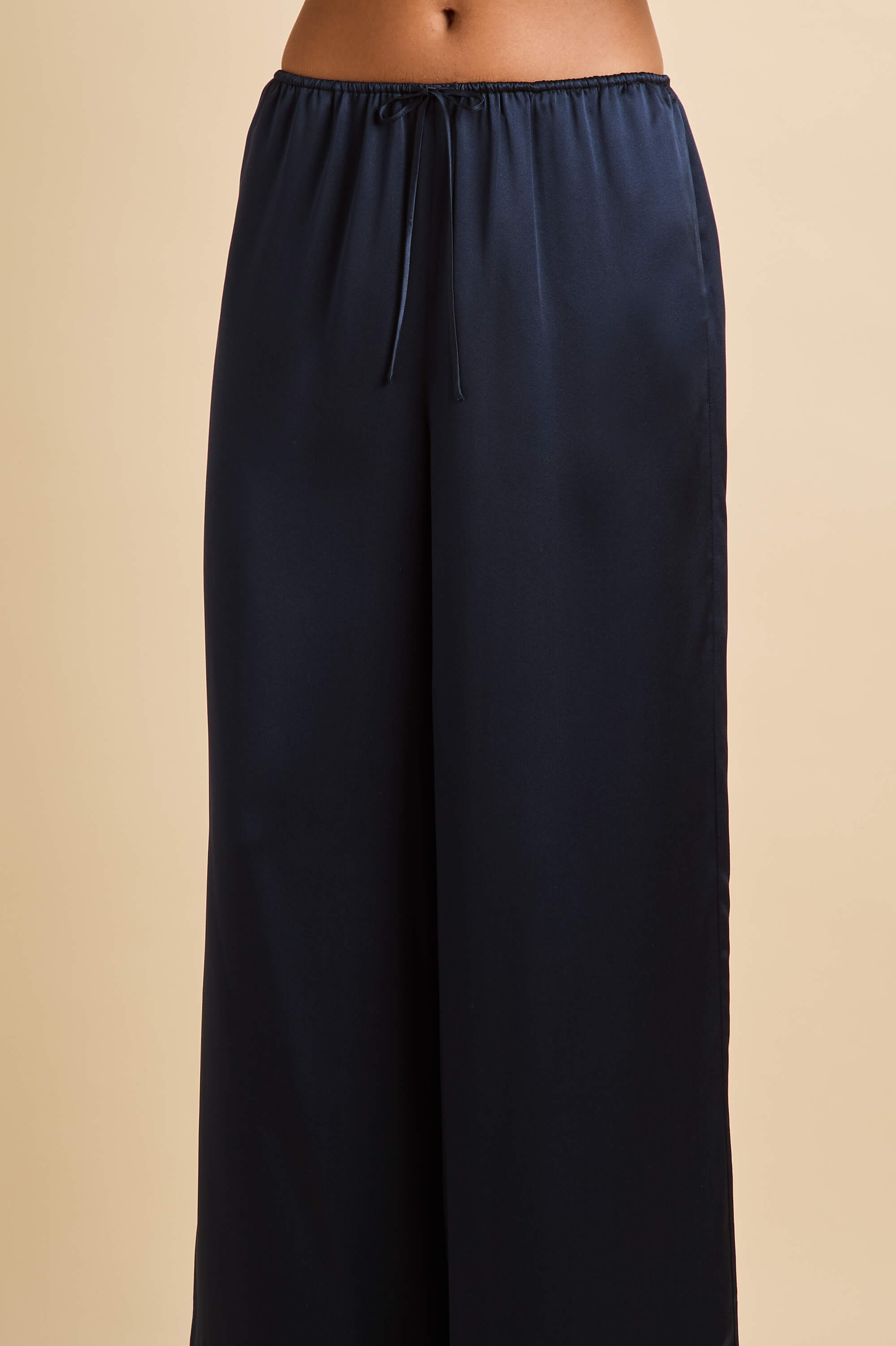 Lita Navy Pyjamas in Silk Satin