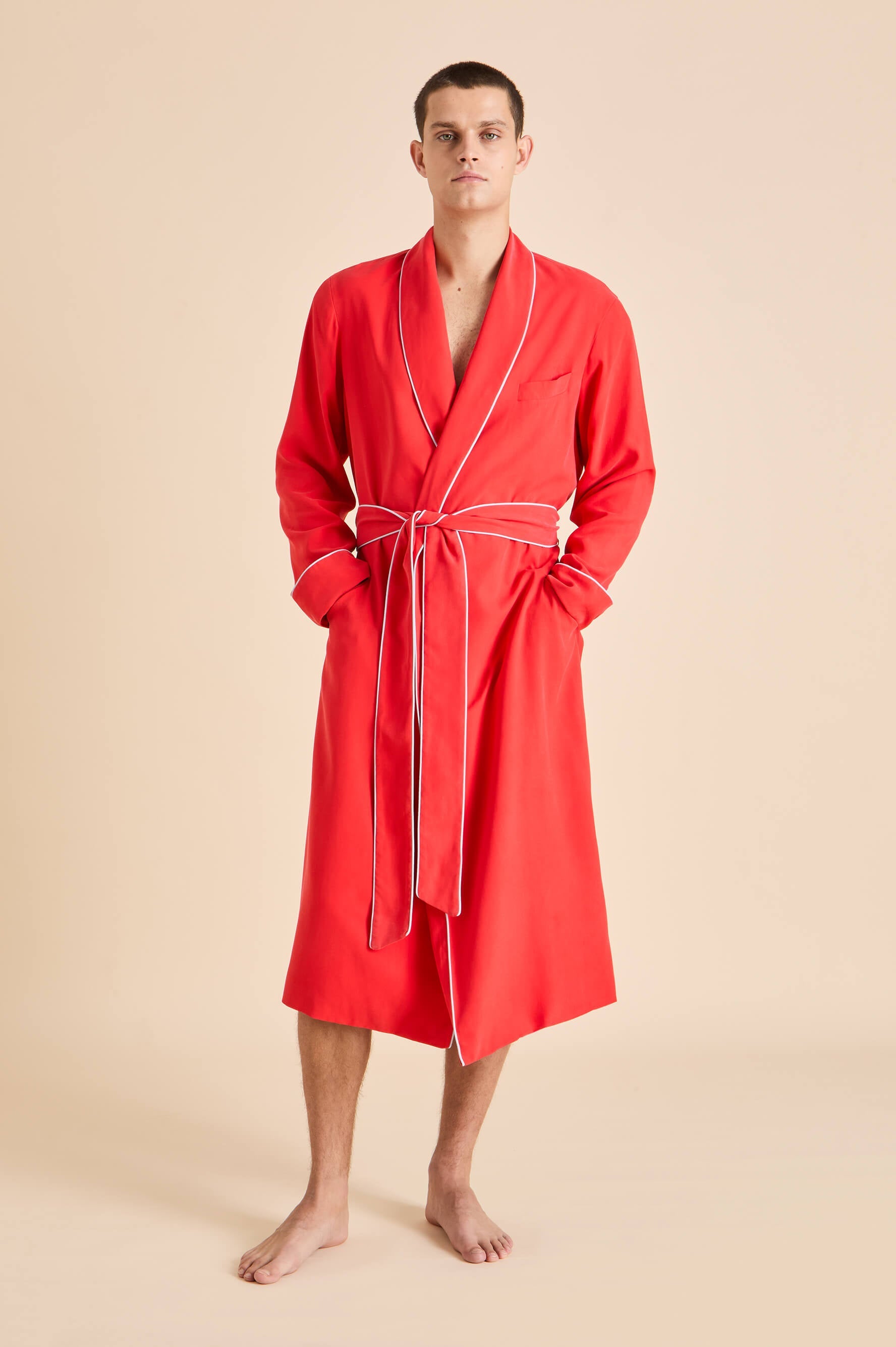 Mescal Crimson Red Robe in Sandwashed Silk