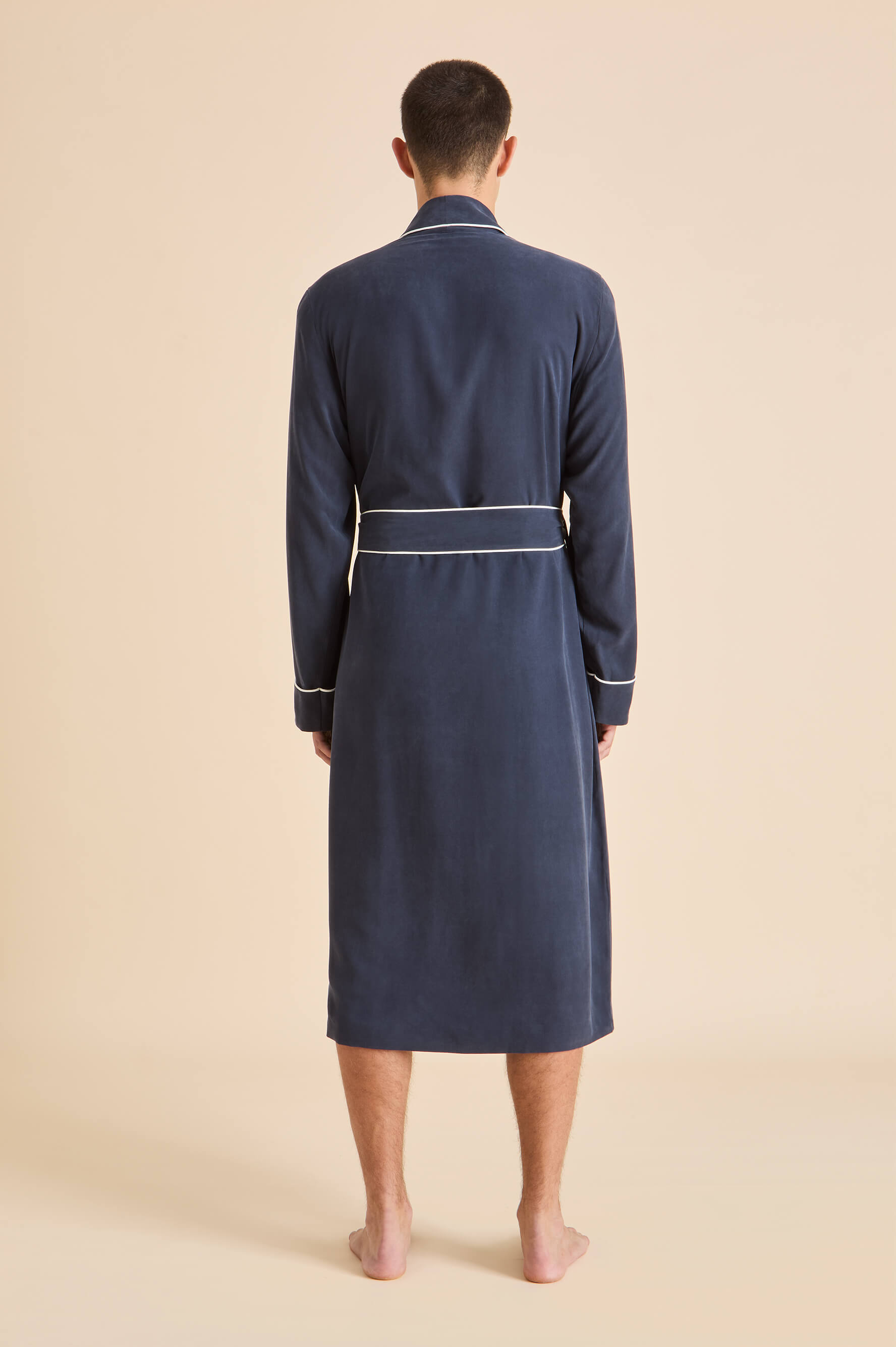 Mescal Navy Robe in Sandwashed Silk