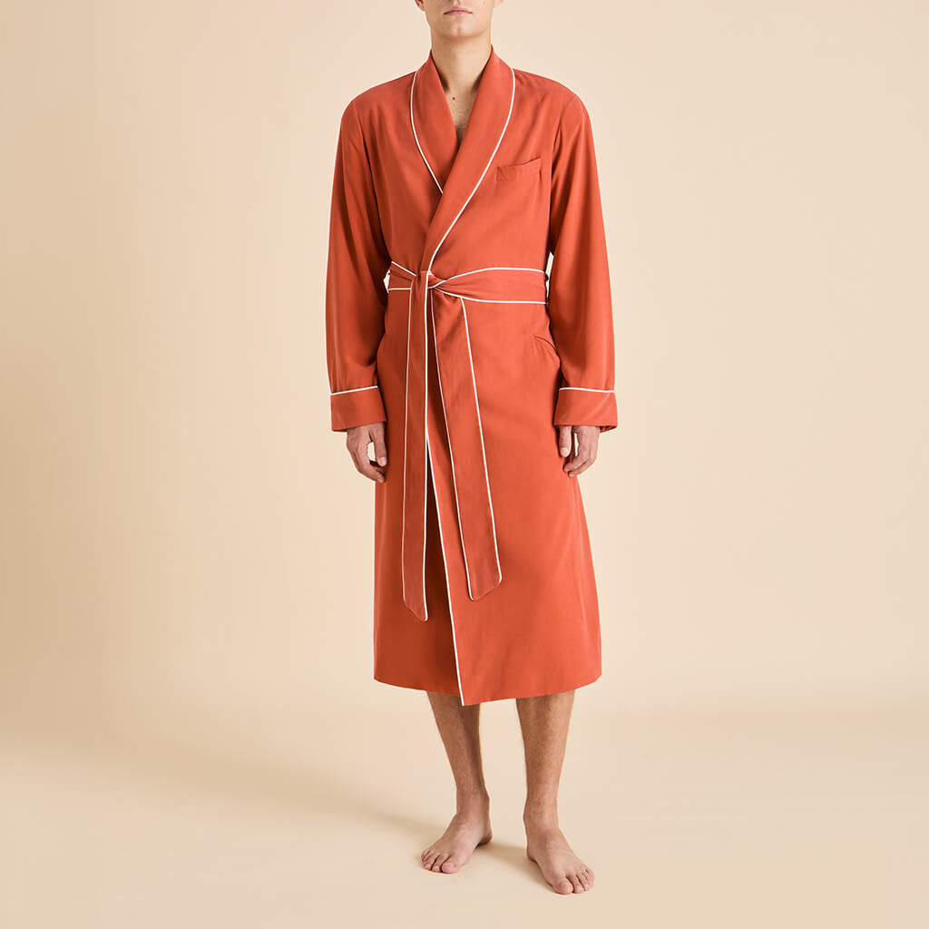 Mescal Rust Robe in Sandwashed Silk | Olivia von Halle