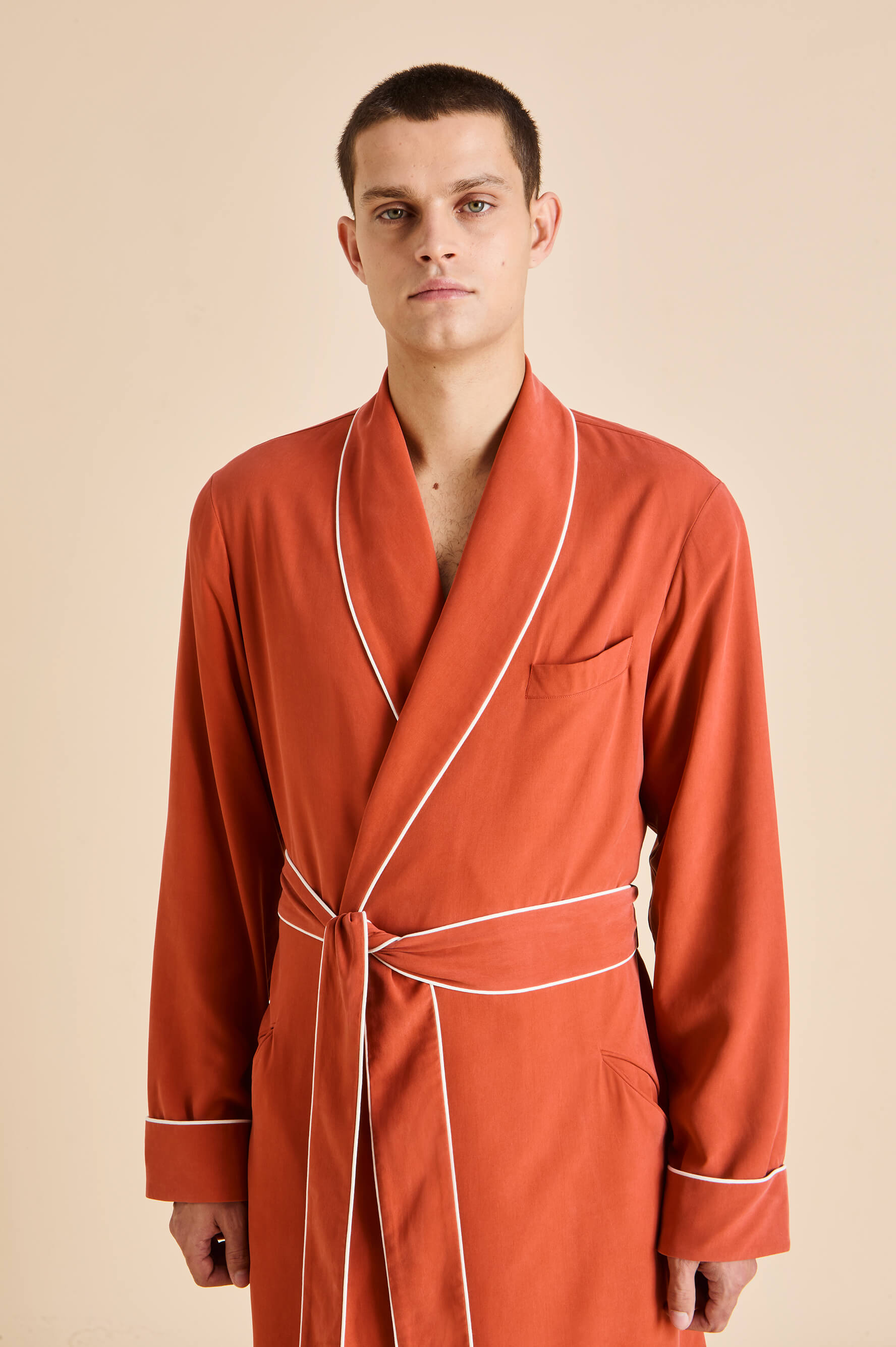 mescal rust robe in sandwashed silk 