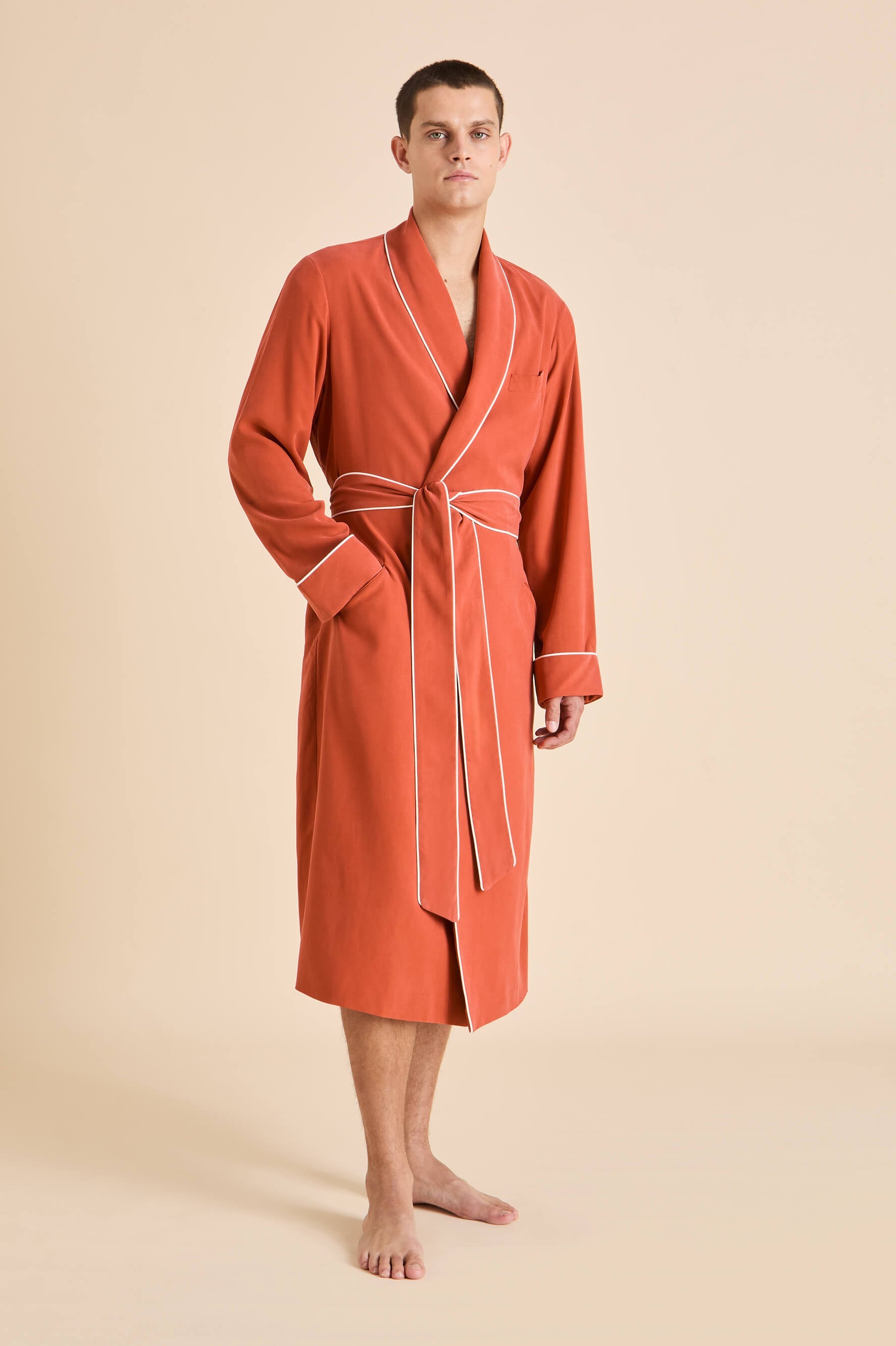 Mescal Rust Robe in Sandwashed Silk