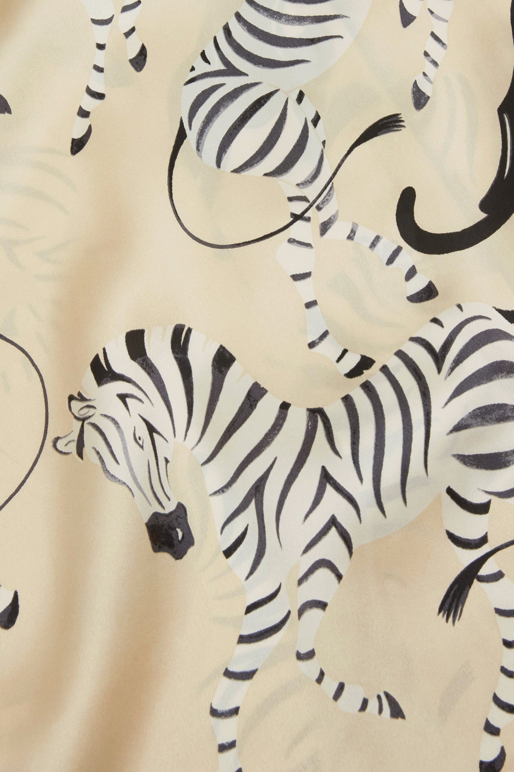 Mimi Demy Cream Zebra Silk Satin Robe