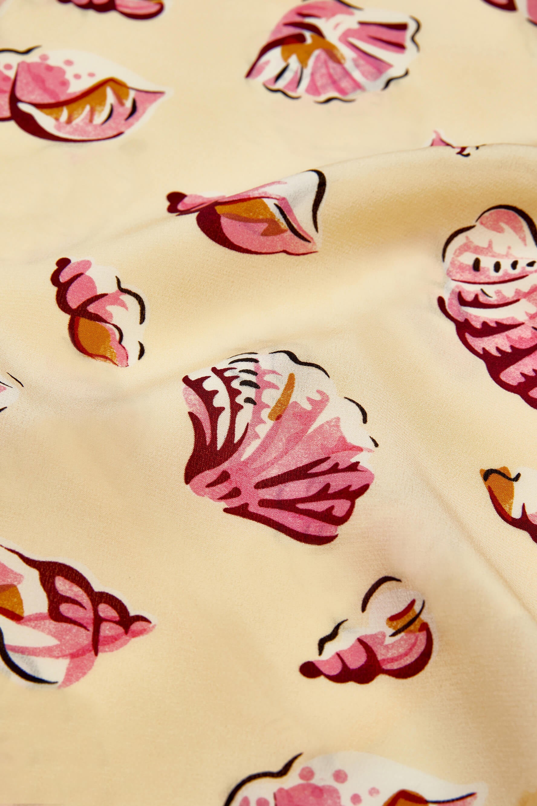Mimi Junonia Yellow Seashell Robe in Silk Crêpe de Chine