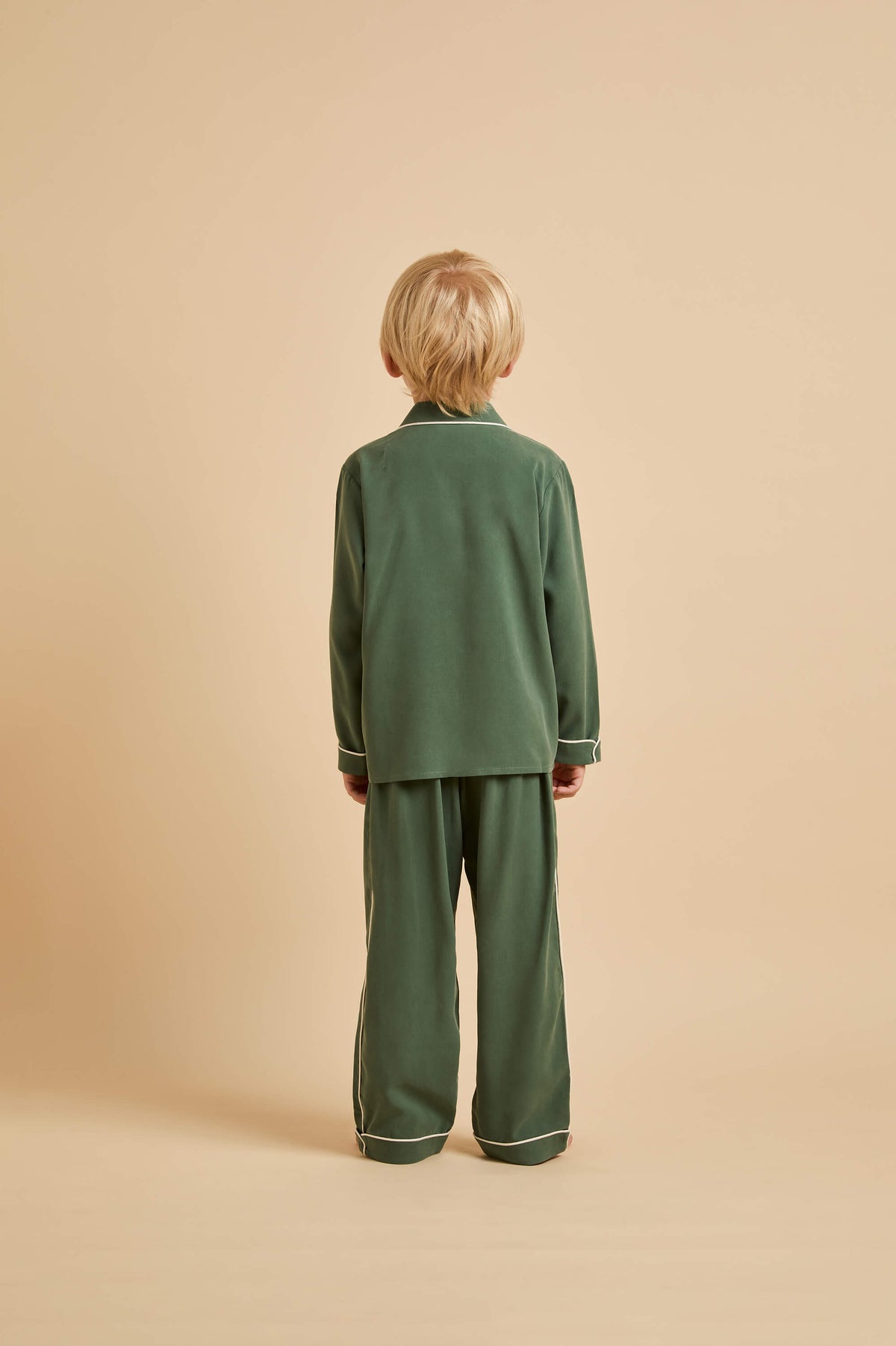 Mini Coco Green Pyjamas in Sandwashed Silk