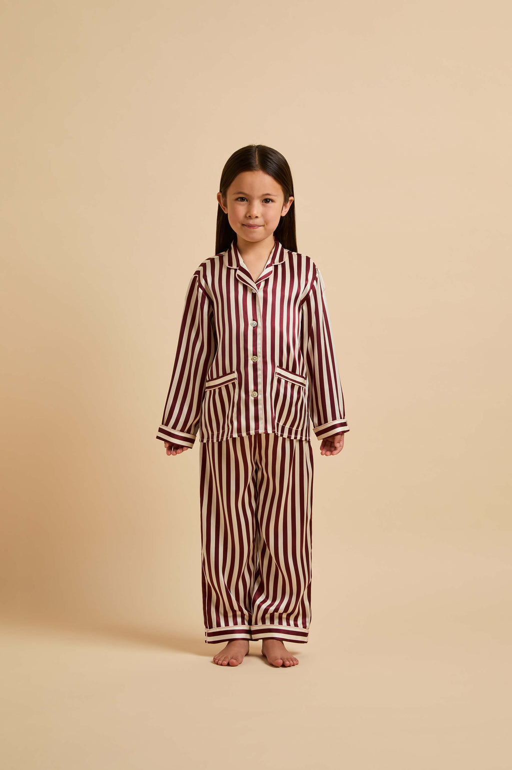 Mini Lila Soren Stripe Pyjamas Silk Satin