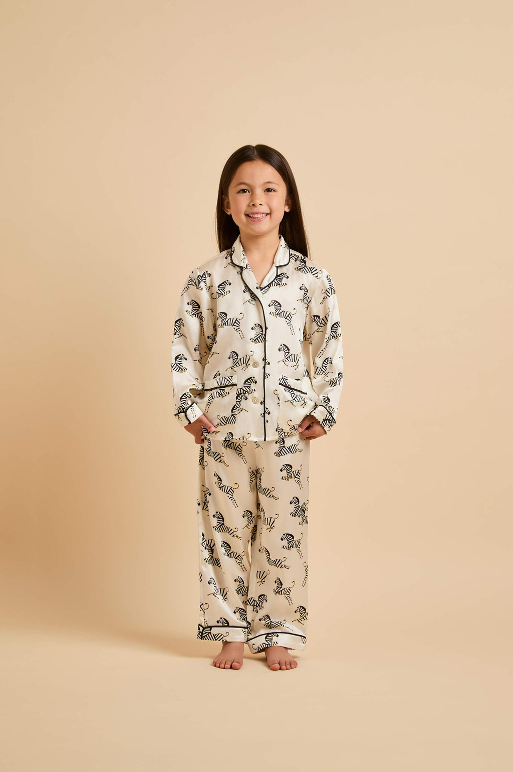 Mini Lila Zebedee Zebra Pyjamas Silk Satin