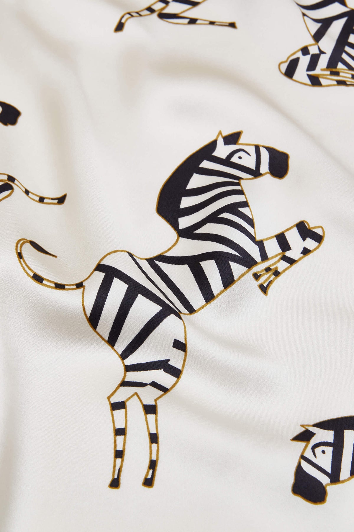 Mini Lila Zebedee Ivory Zebra Pyjamas in Silk Satin
