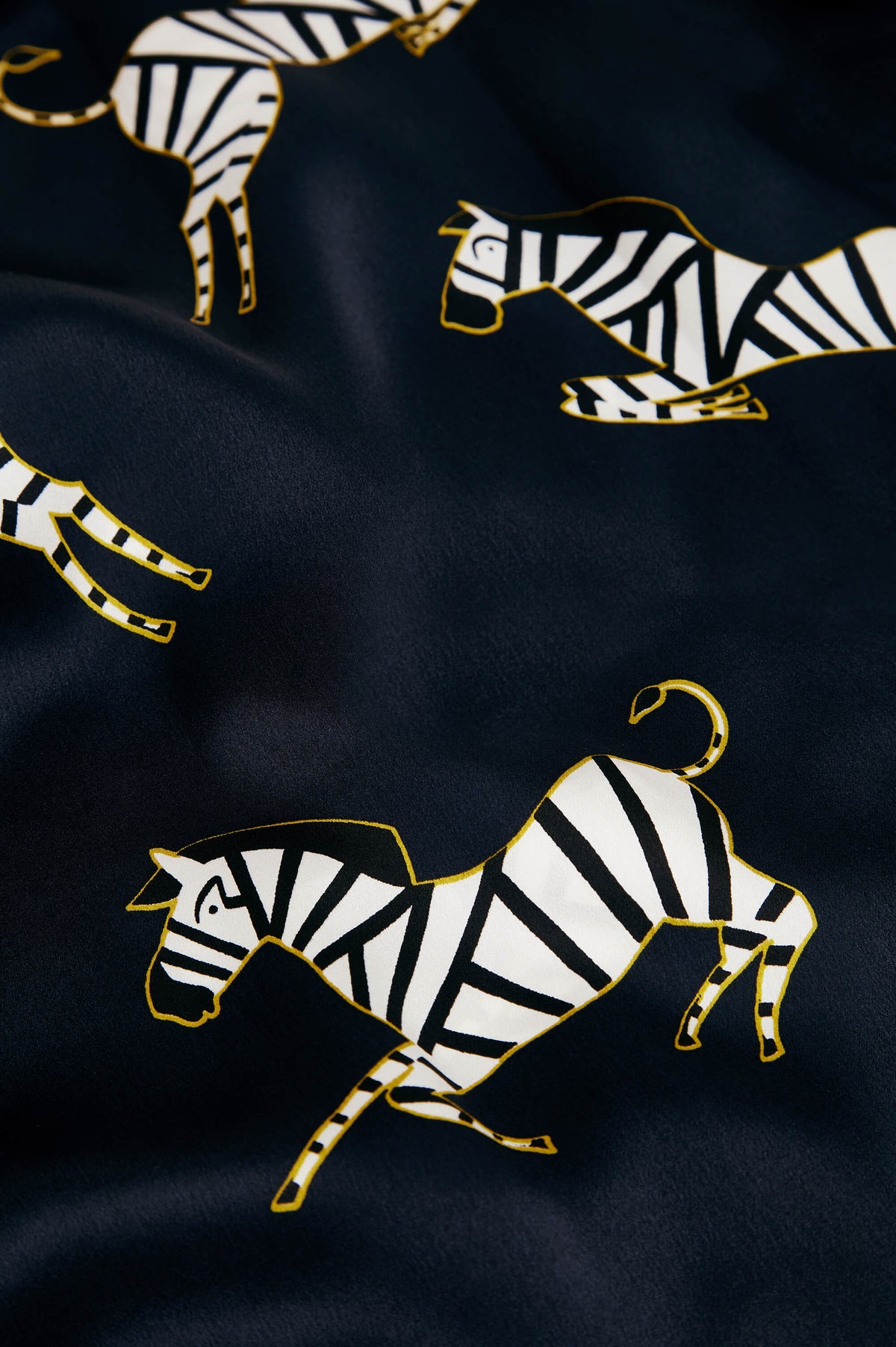 Mini Lila Zizi Navy Zebra Pyjamas in Silk Satin