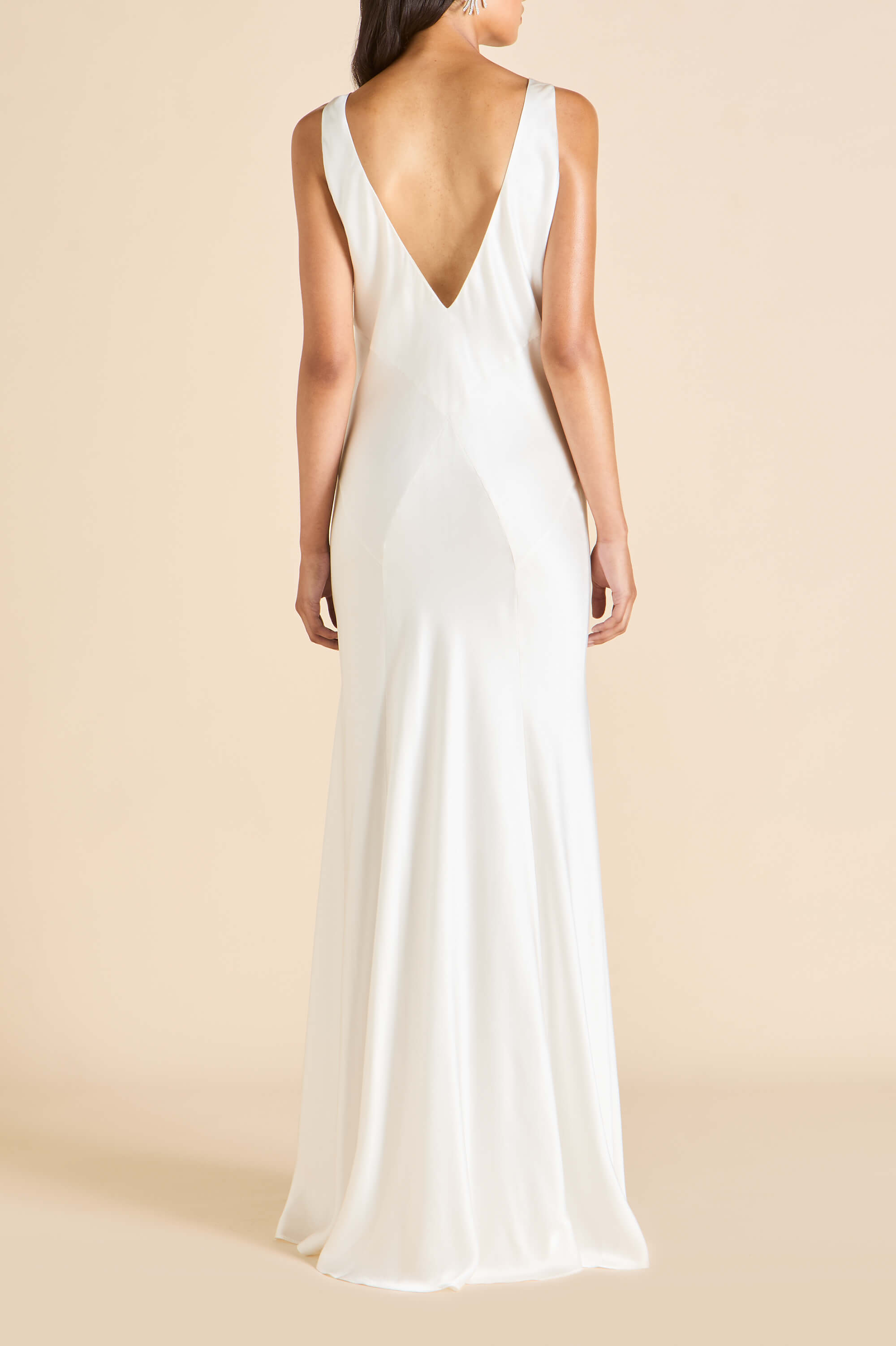 Paloma Ivory Dress in Silk Satin