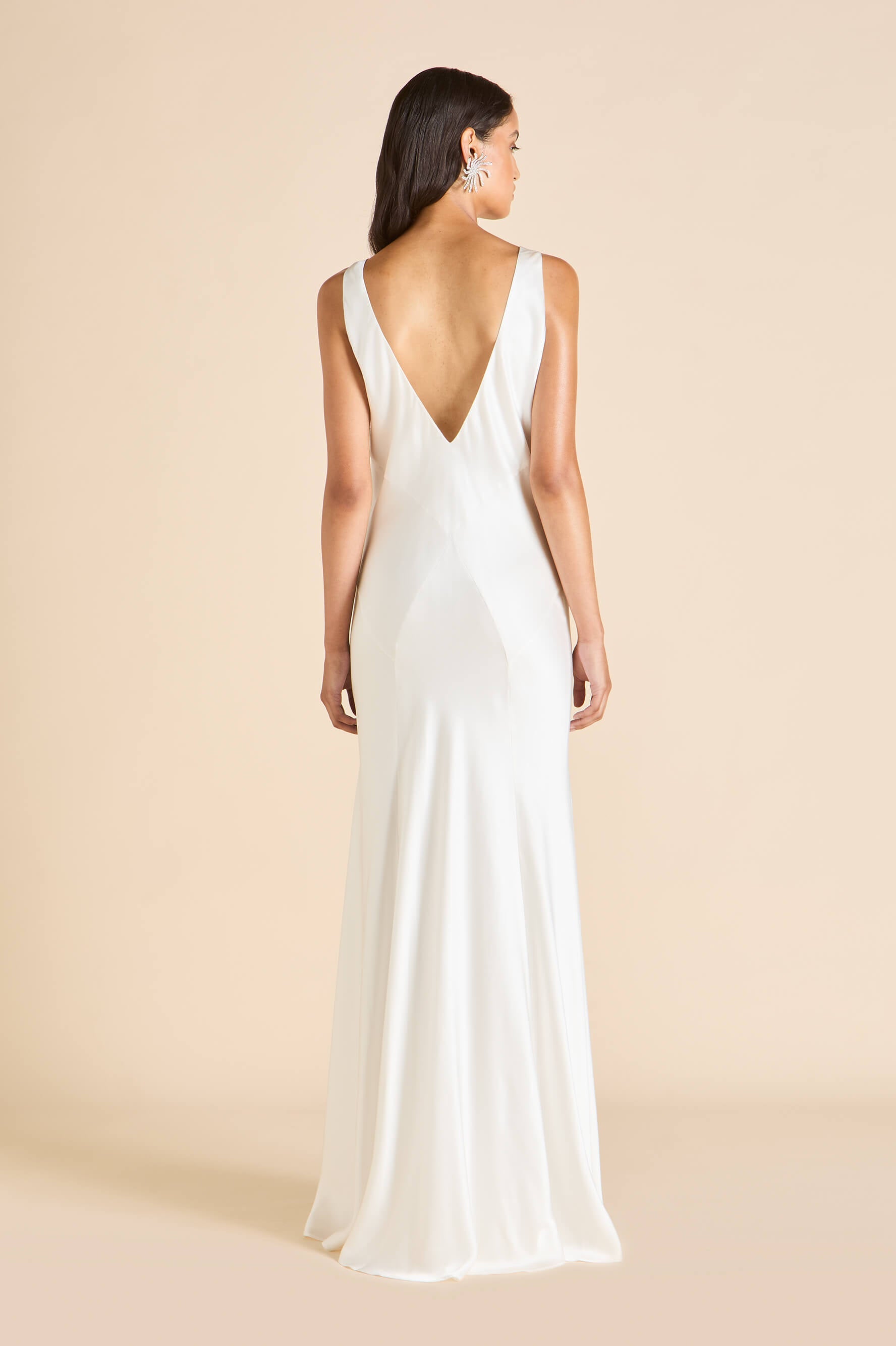 Paloma Ivory Dress in Silk Satin