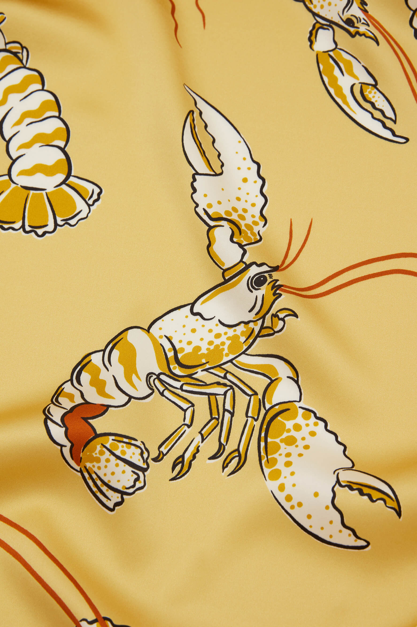 Queenie Perseus Yellow Lobster Robe in Silk Satin