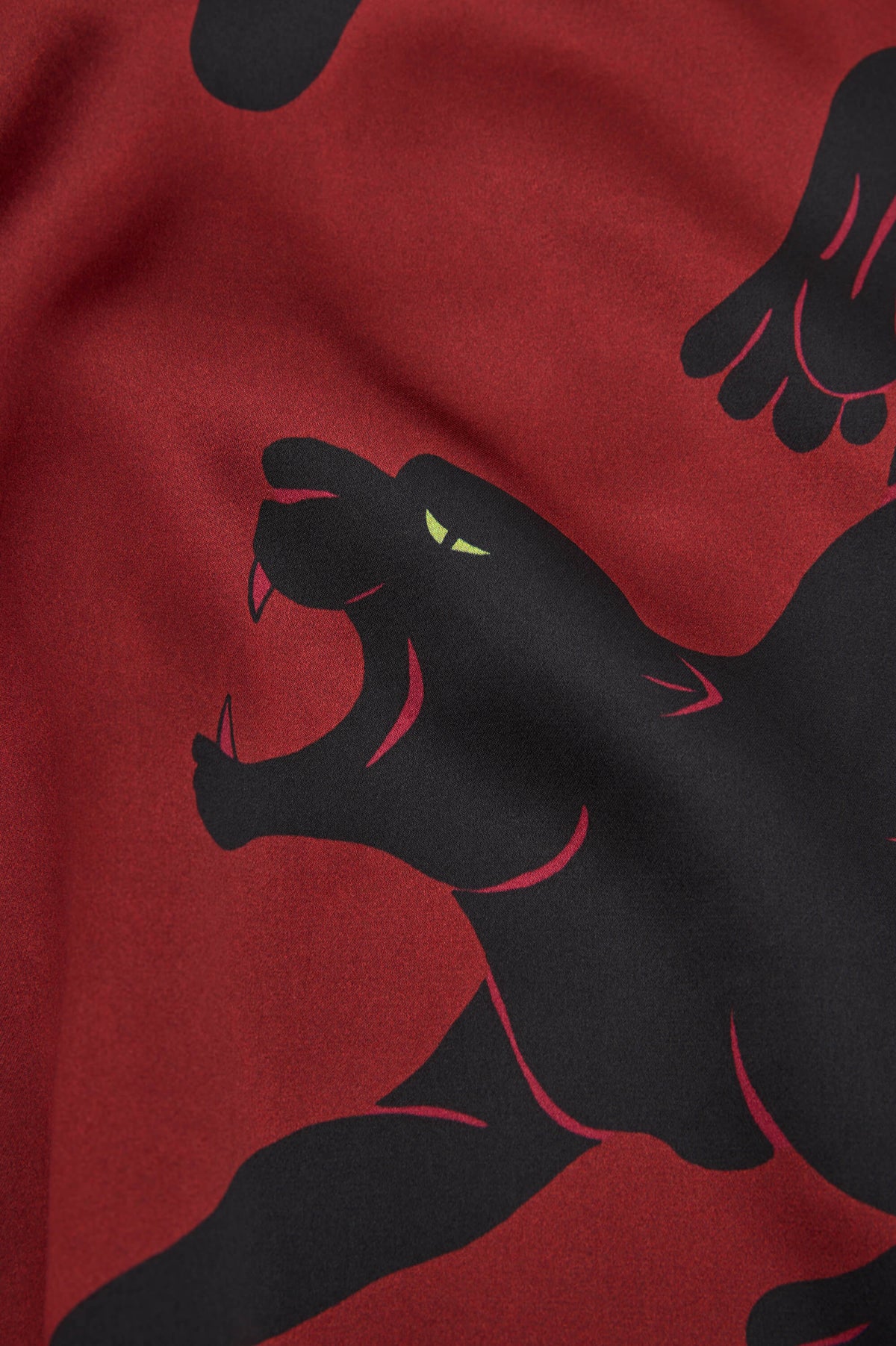 Queenie Rovelle Red Panther Robe in Silk Satin